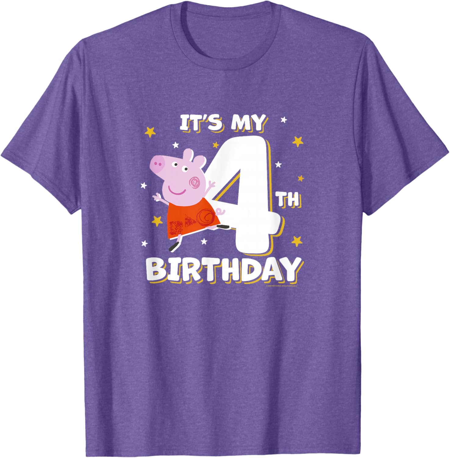 Peppa Pig 4th Birthday Holiday Stars Celebration T-Shirt for Kids - 2