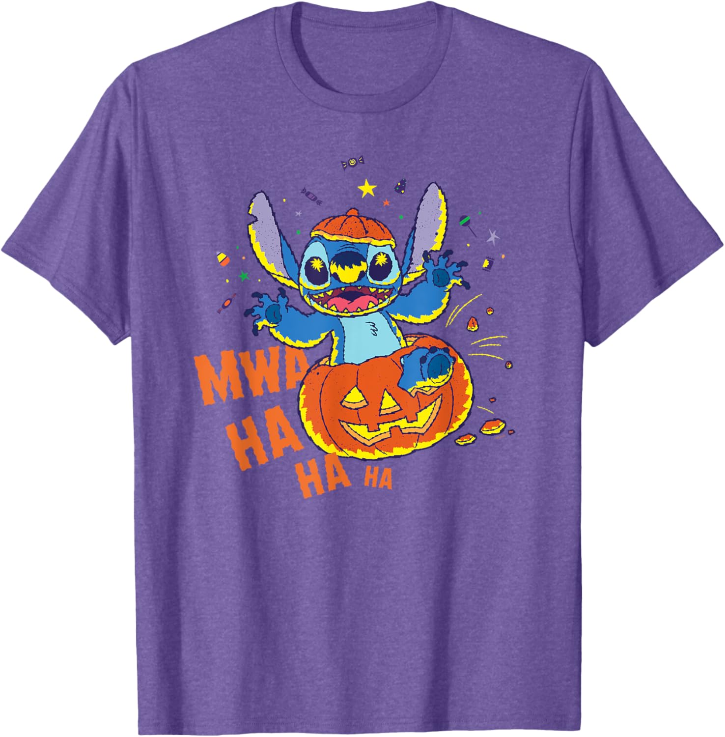 Disney Stitch Jack-o’-Lantern Surprise Halloween T-Shirt for Fun Celebrations - 6