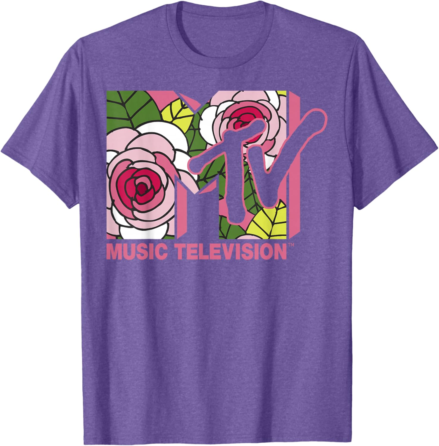 MTV Floral Roses Music Television Logo T-Shirt for Trendy Style - 2