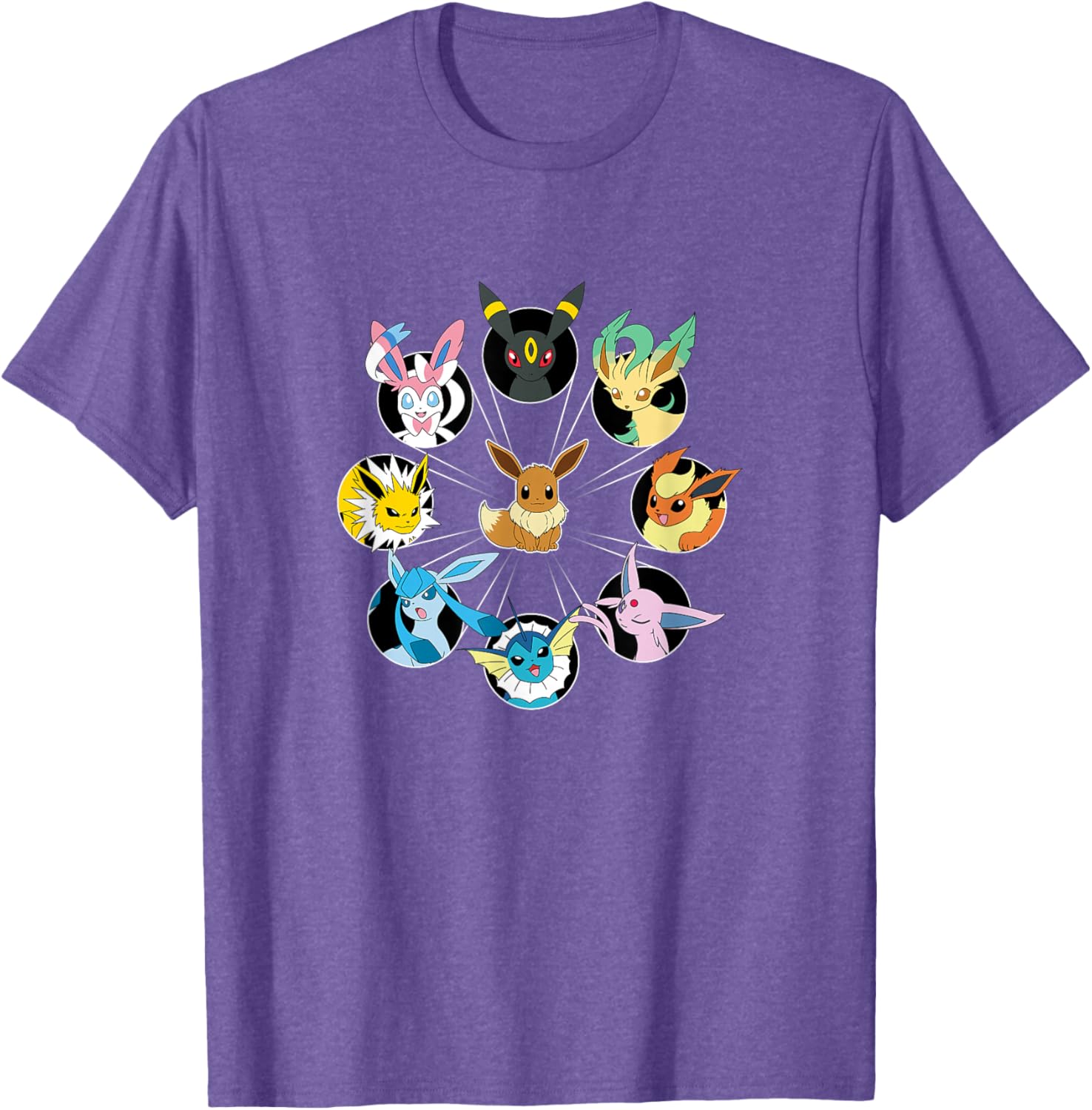 Eevee Evolution Circle T-Shirt for Pokémon Fans - Stylish Casual Wear - 4