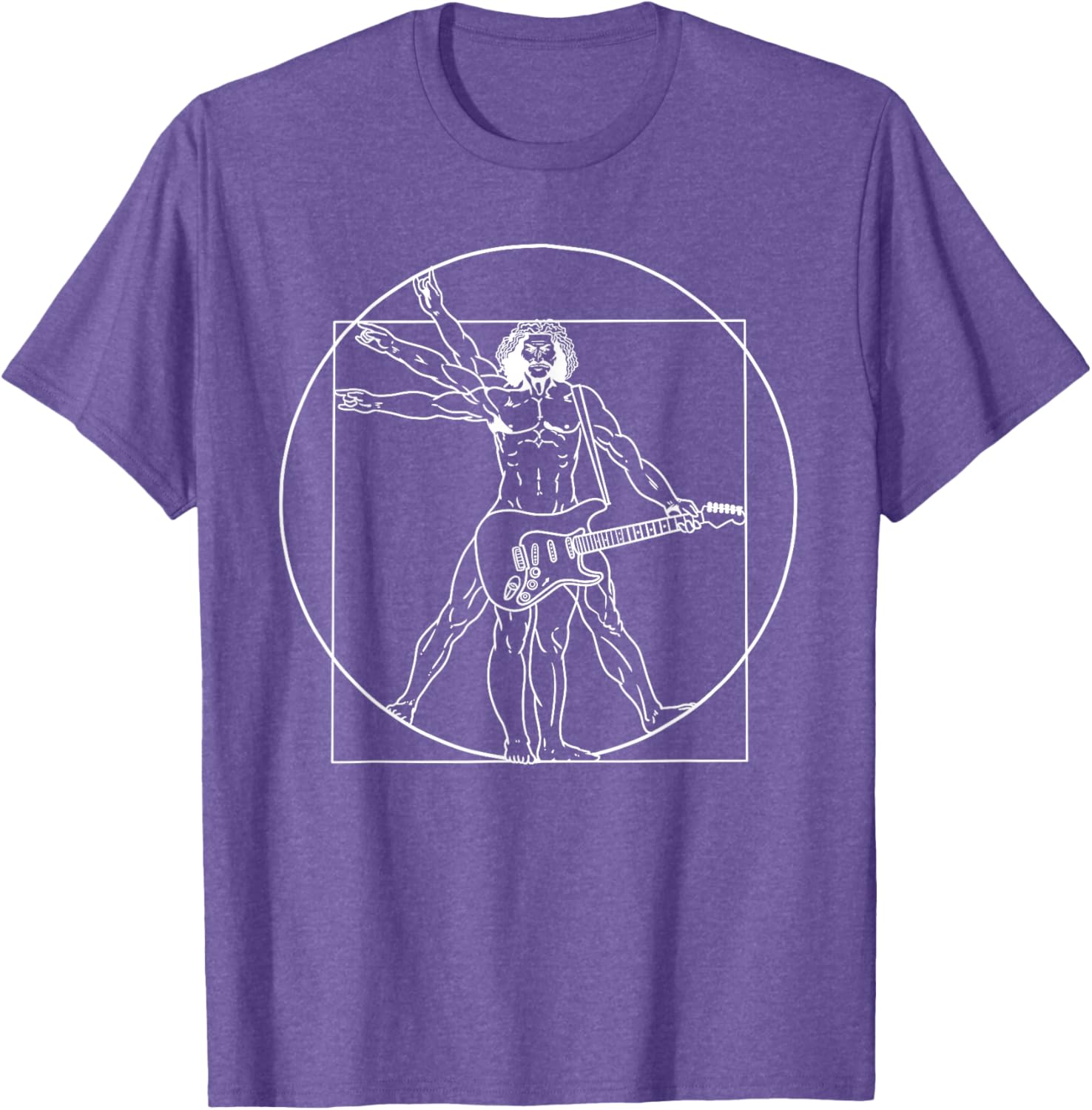 Guitar Da Vinci Vitruvian Man Musician T-Shirt for Guitar Lovers - 18