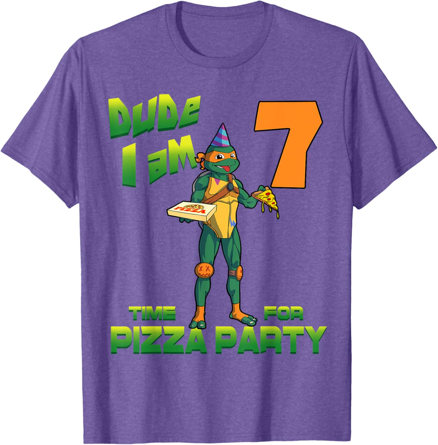 Mademark TMNT Michelangelo Pizza Party T-Shirt for 7 Year Olds - 21