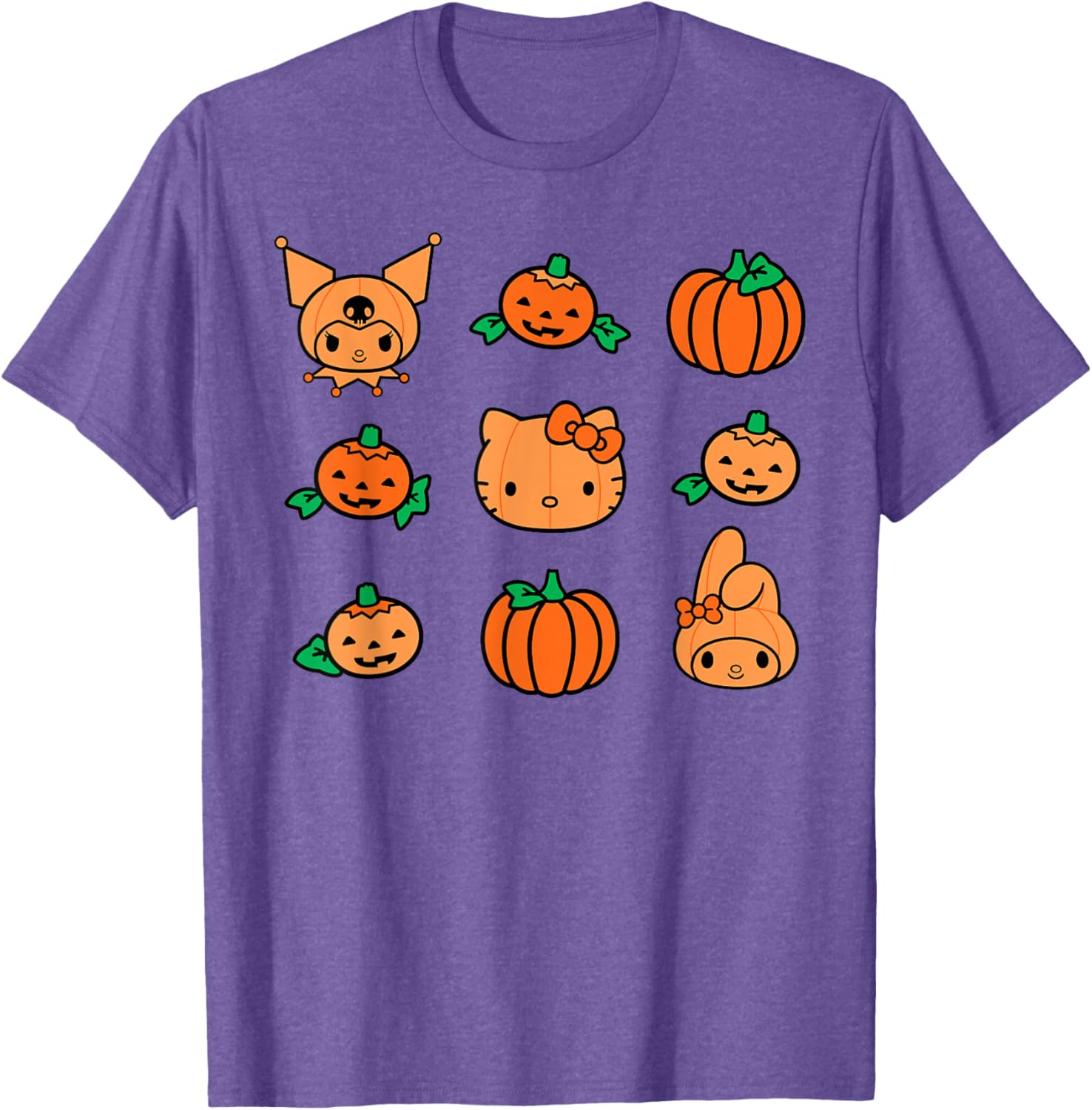 Hello Kitty My Melody Kuromi Pumpkin Halloween T-Shirt for Kids - 11