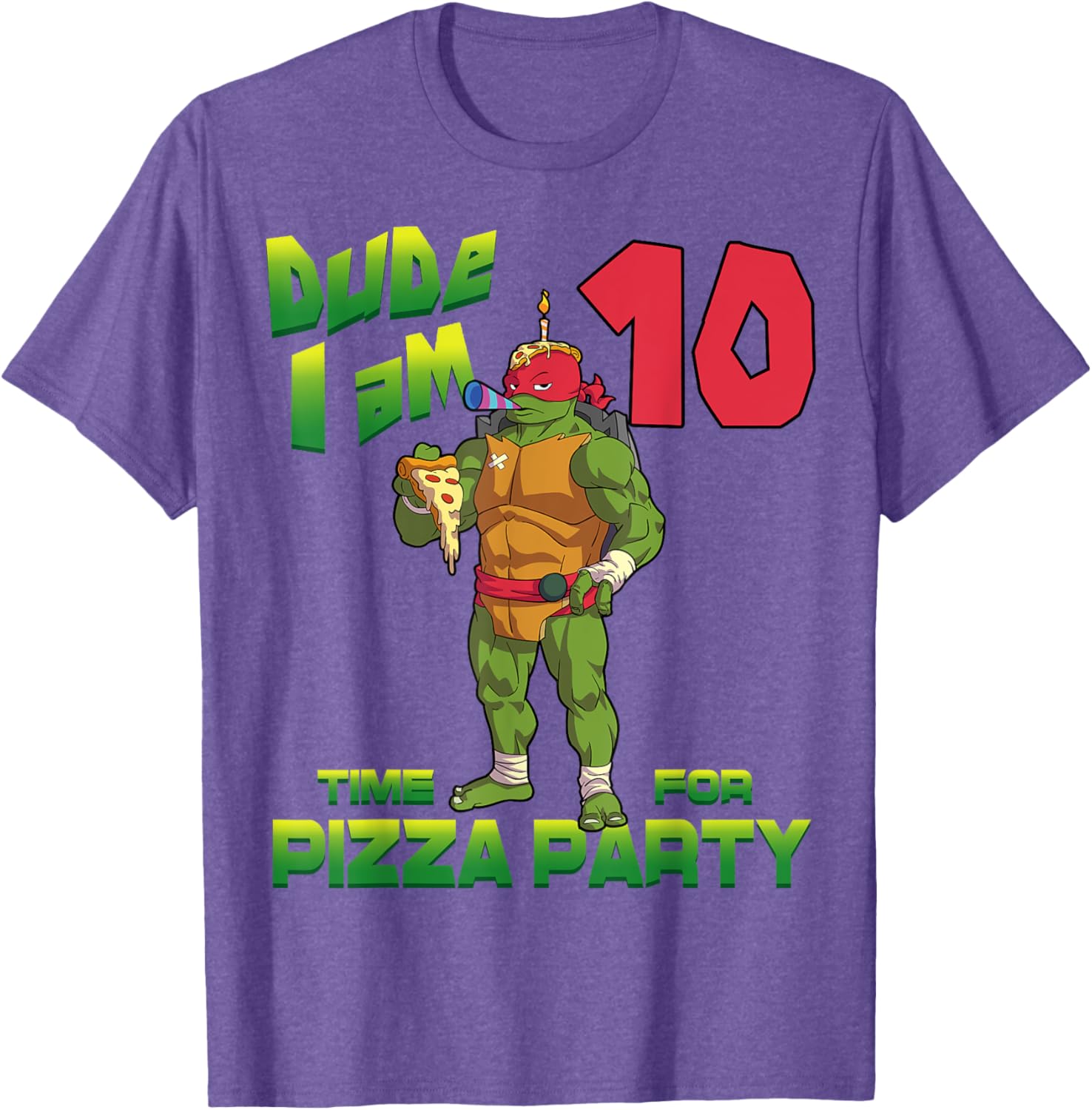 Mademark Teenage Mutant Ninja Turtles Raphael Pizza Birthday T-Shirt - 6