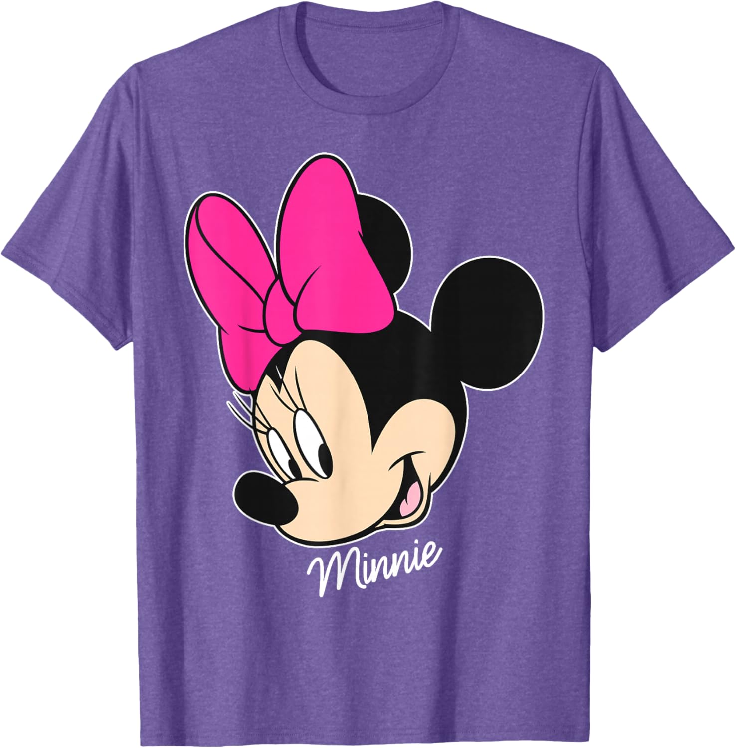 Disney Mickey and Friends Minnie Mouse Big Face T-Shirt Black Small - 12