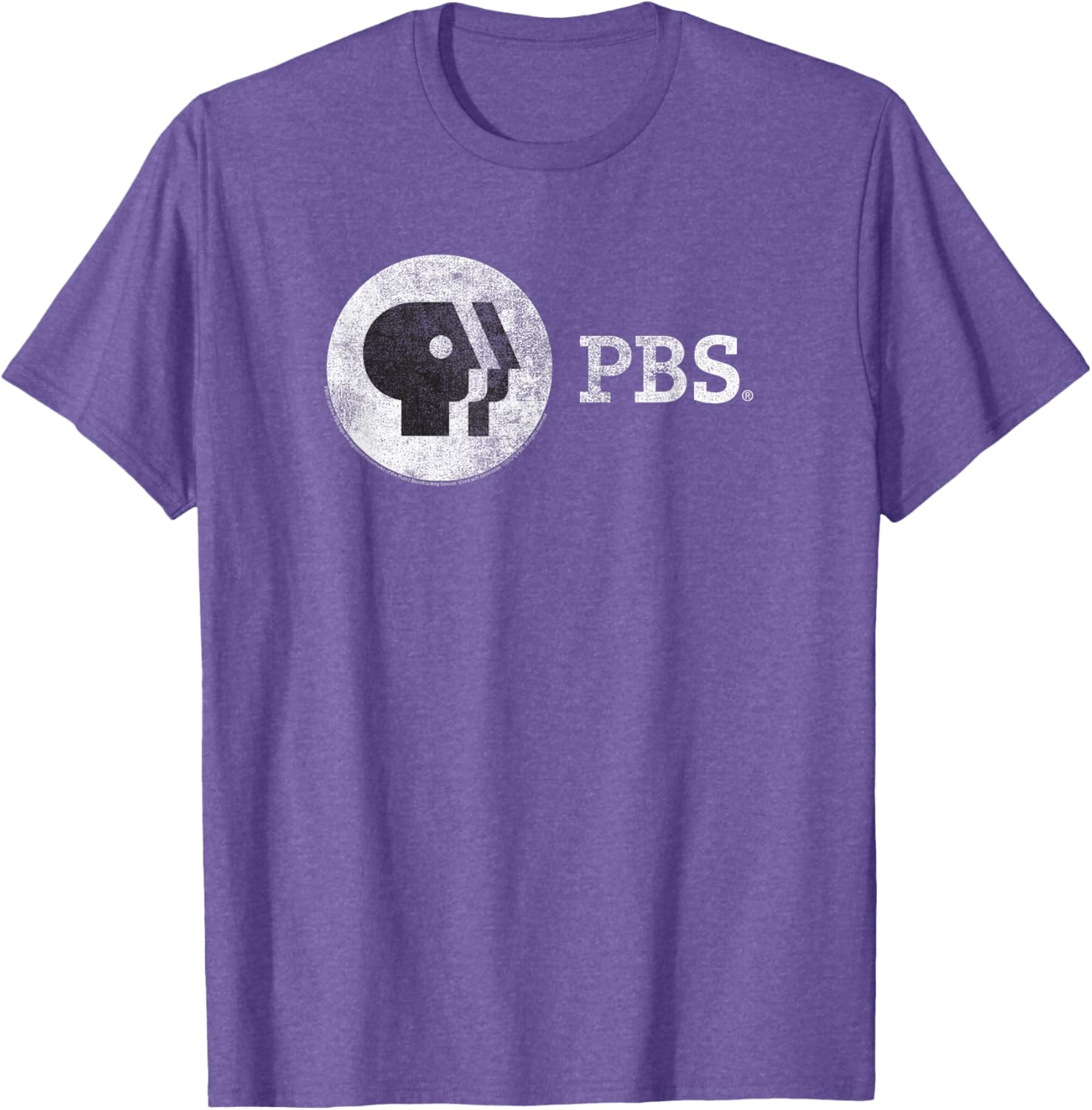 PBS Vintage Round White Logo T-Shirt for Fans of Public Broadcasting - 1