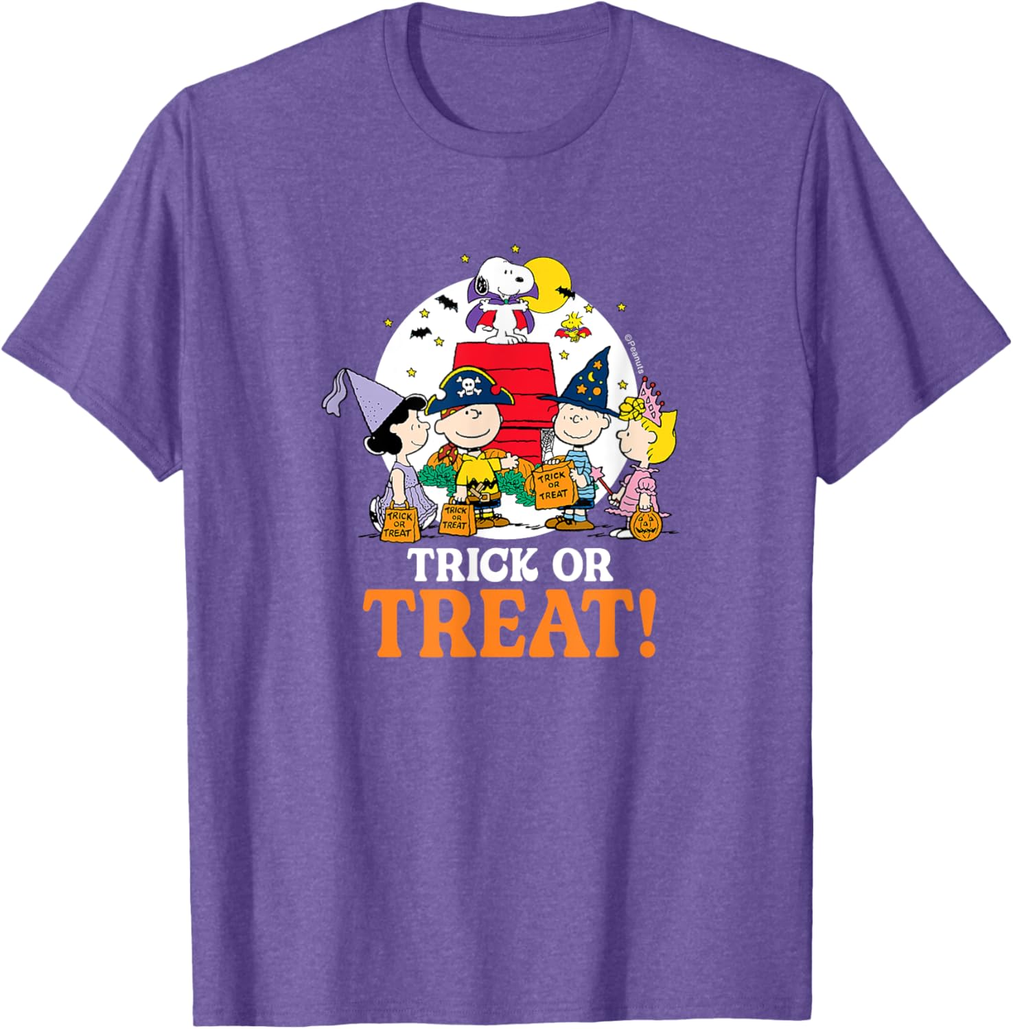 Peanuts Halloween Trick or Treat Moonlight T-Shirt for Fun Celebrations - 3