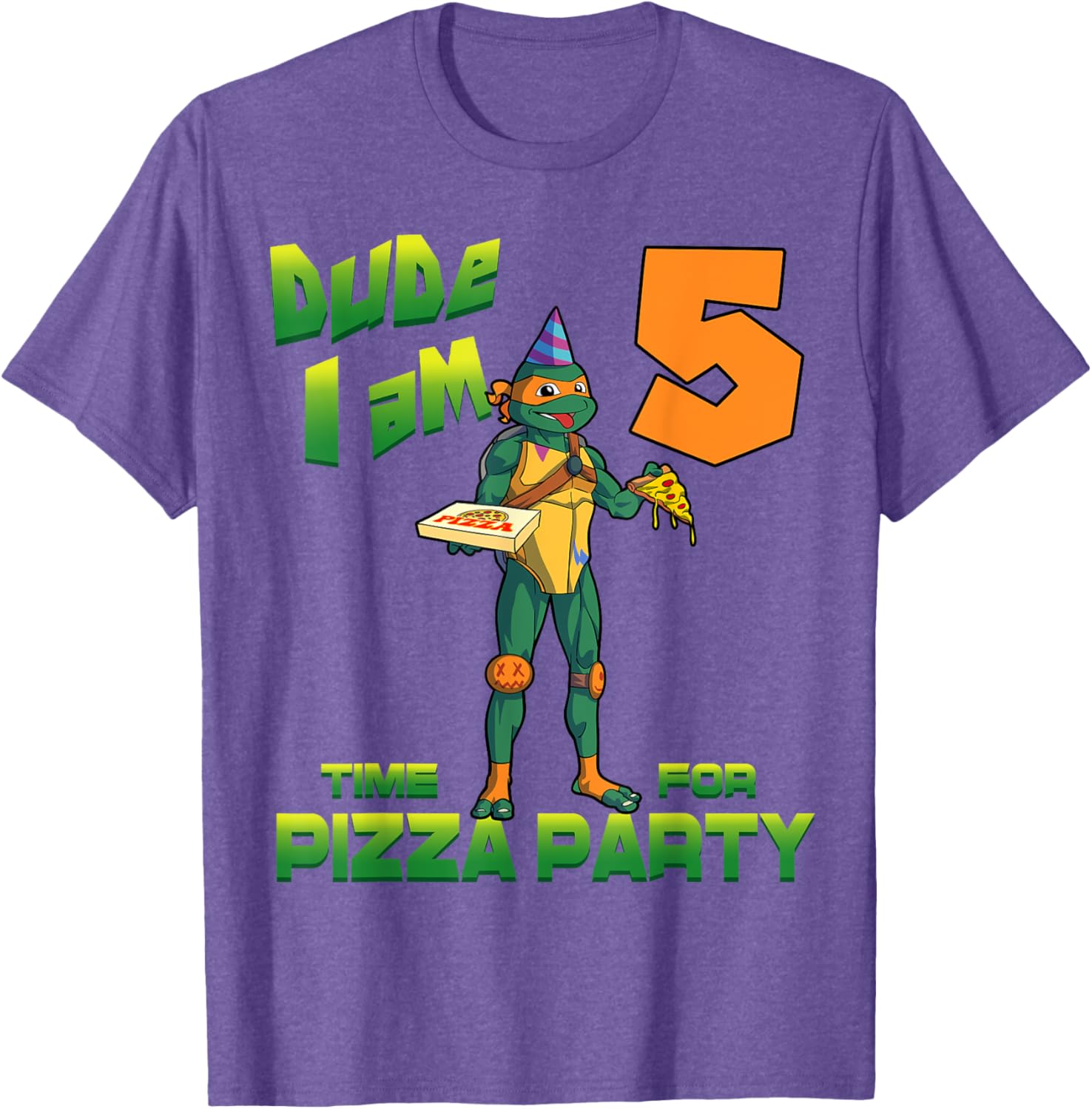 Mademark Teenage Mutant Ninja Turtles Michelangelo Pizza Party T-Shirt - 6