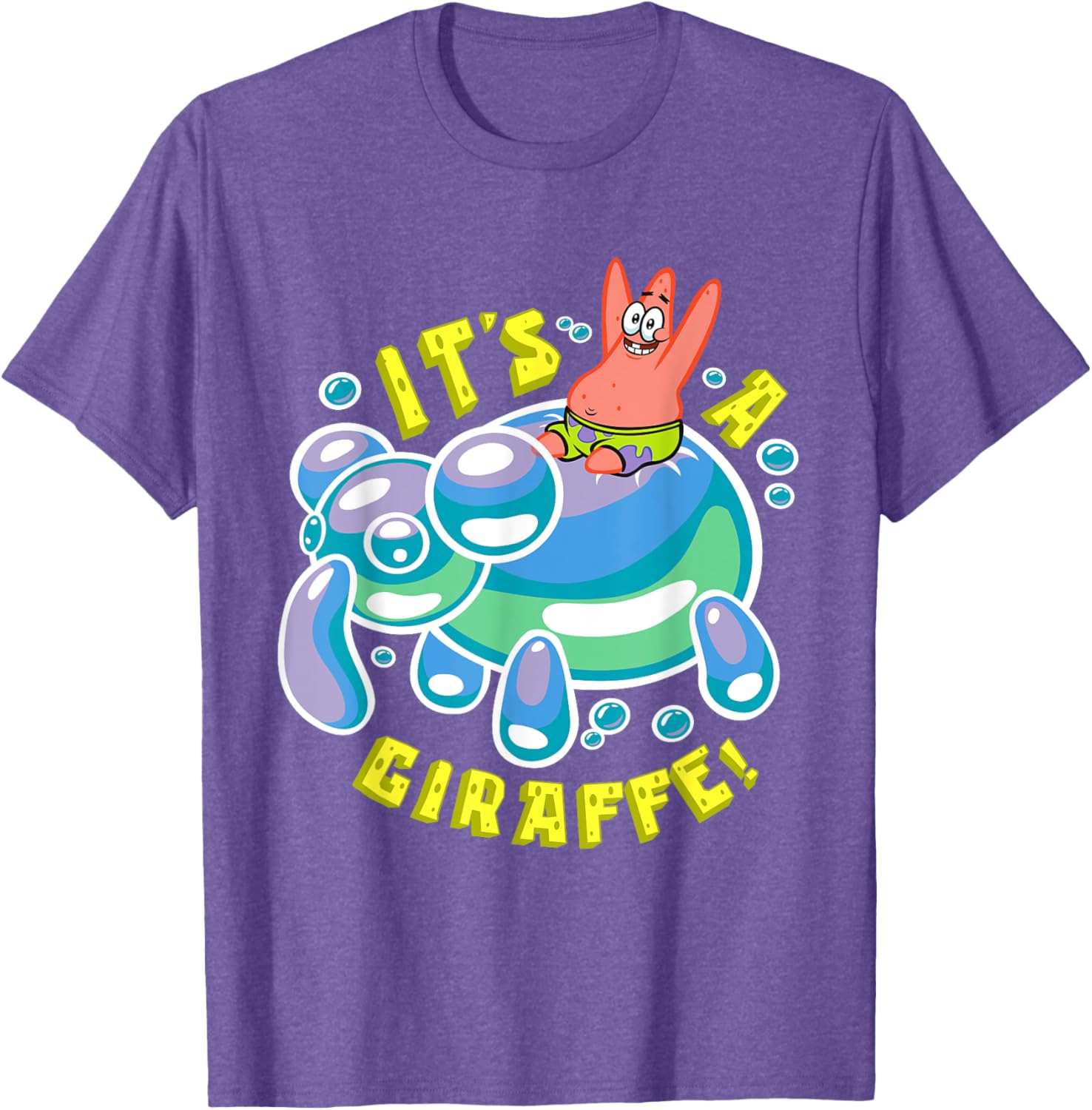 Mademark SpongeBob Patrick Star Riding Balloon Giraffe T-Shirt - 4