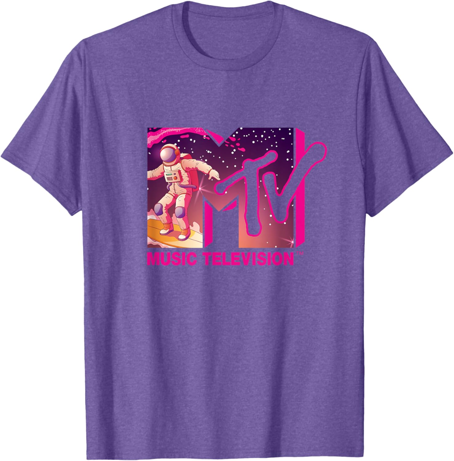 Mademark x MTV Surfing Astronaut Space T-Shirt - Official MTV Logo Tee - 20
