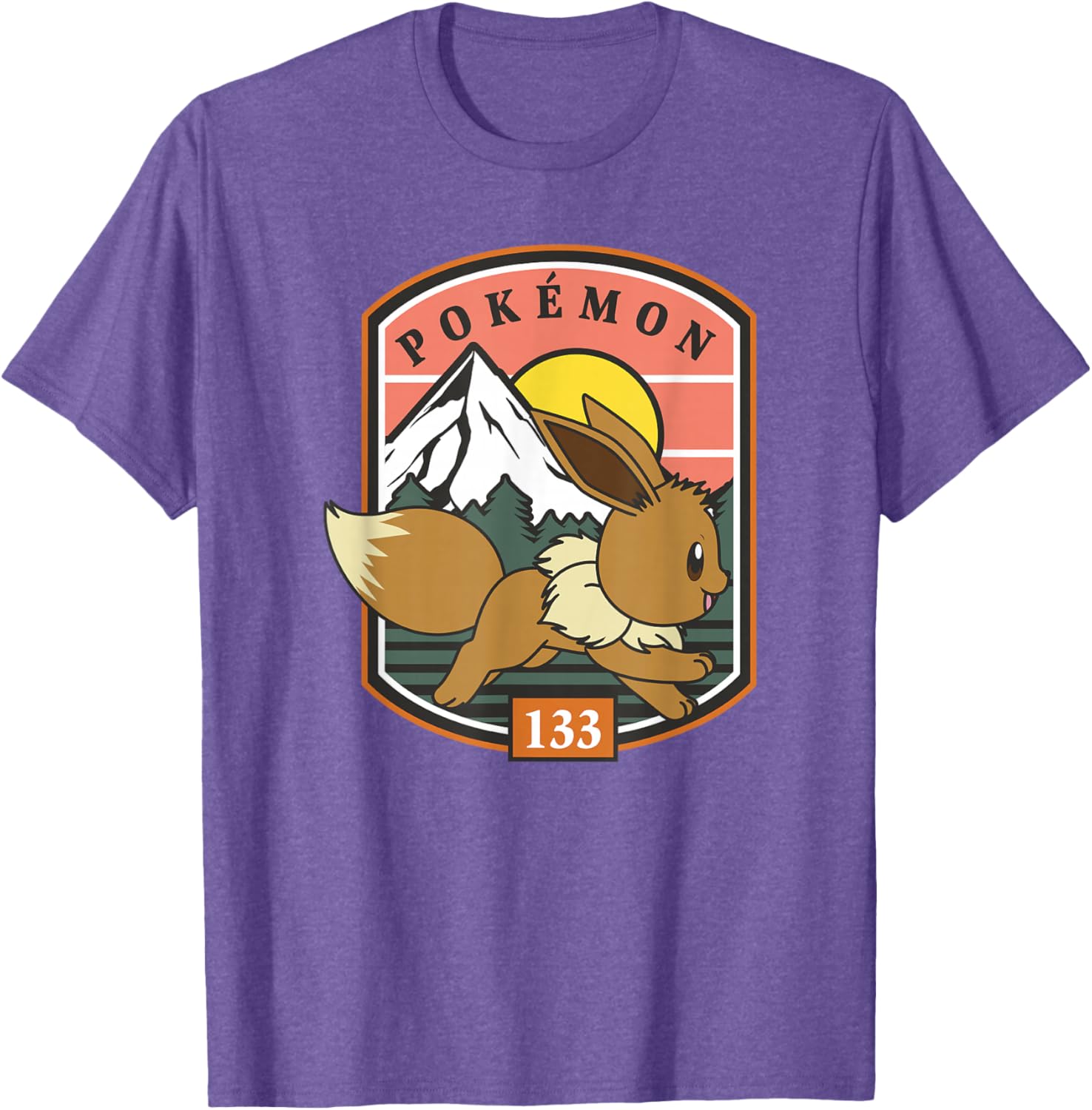 Eevee Outdoor Adventure T-Shirt for Pokémon Fans - Forest Park Badge Design - 7