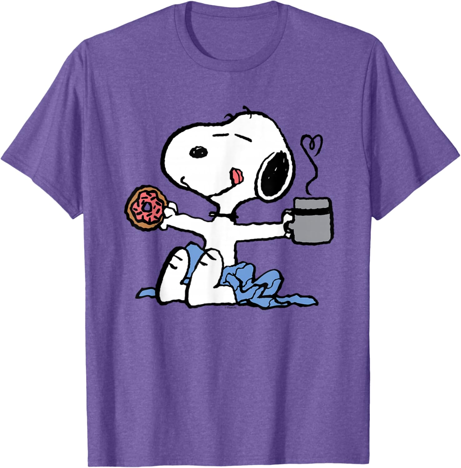Cute Peanuts Snoopy Donut Coffee T-Shirt for Fun Fashion Lovers - 1