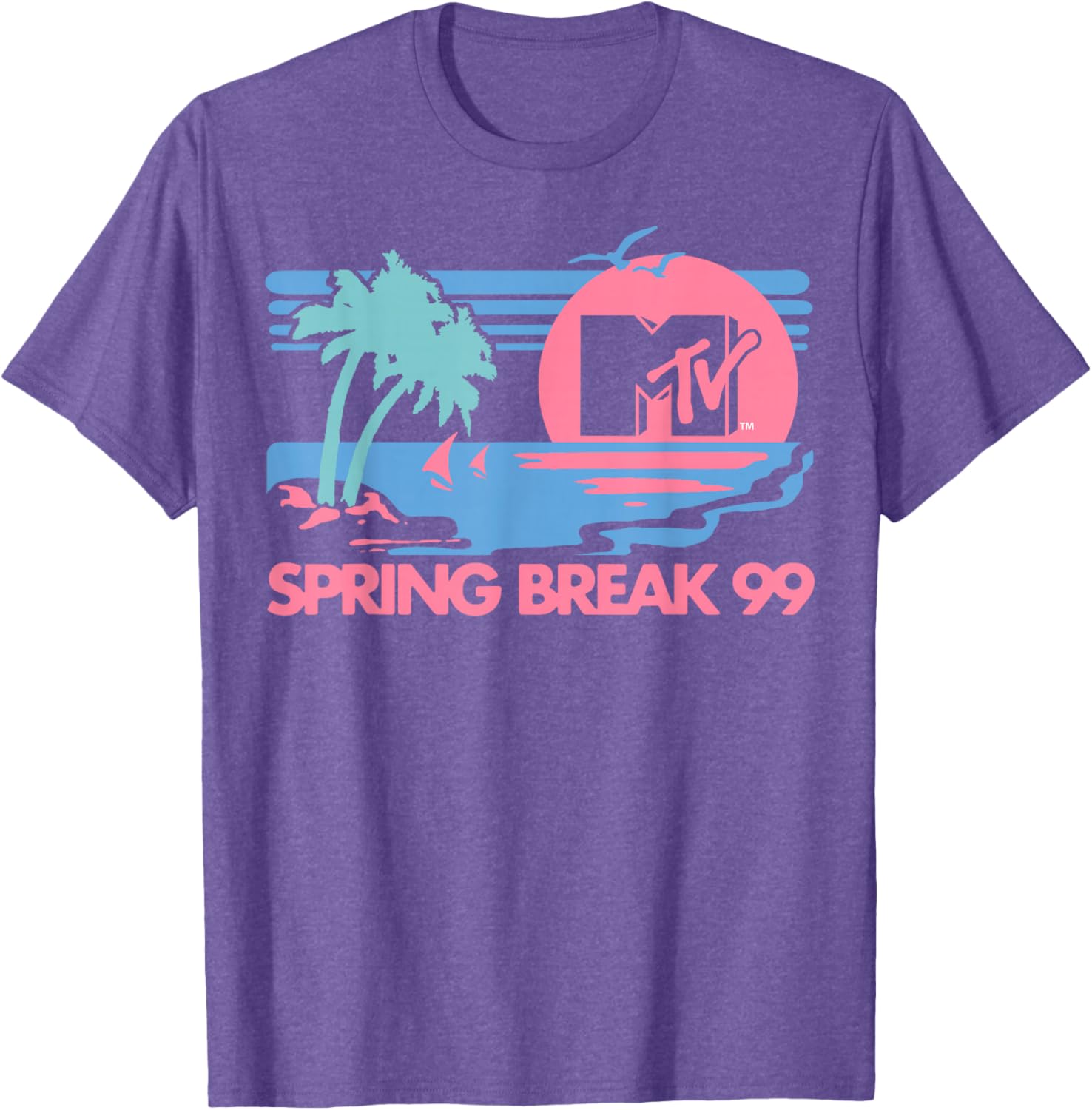 MTV Pastel Colors Spring Break Logo T-Shirt for Beach Fun and Style - 5
