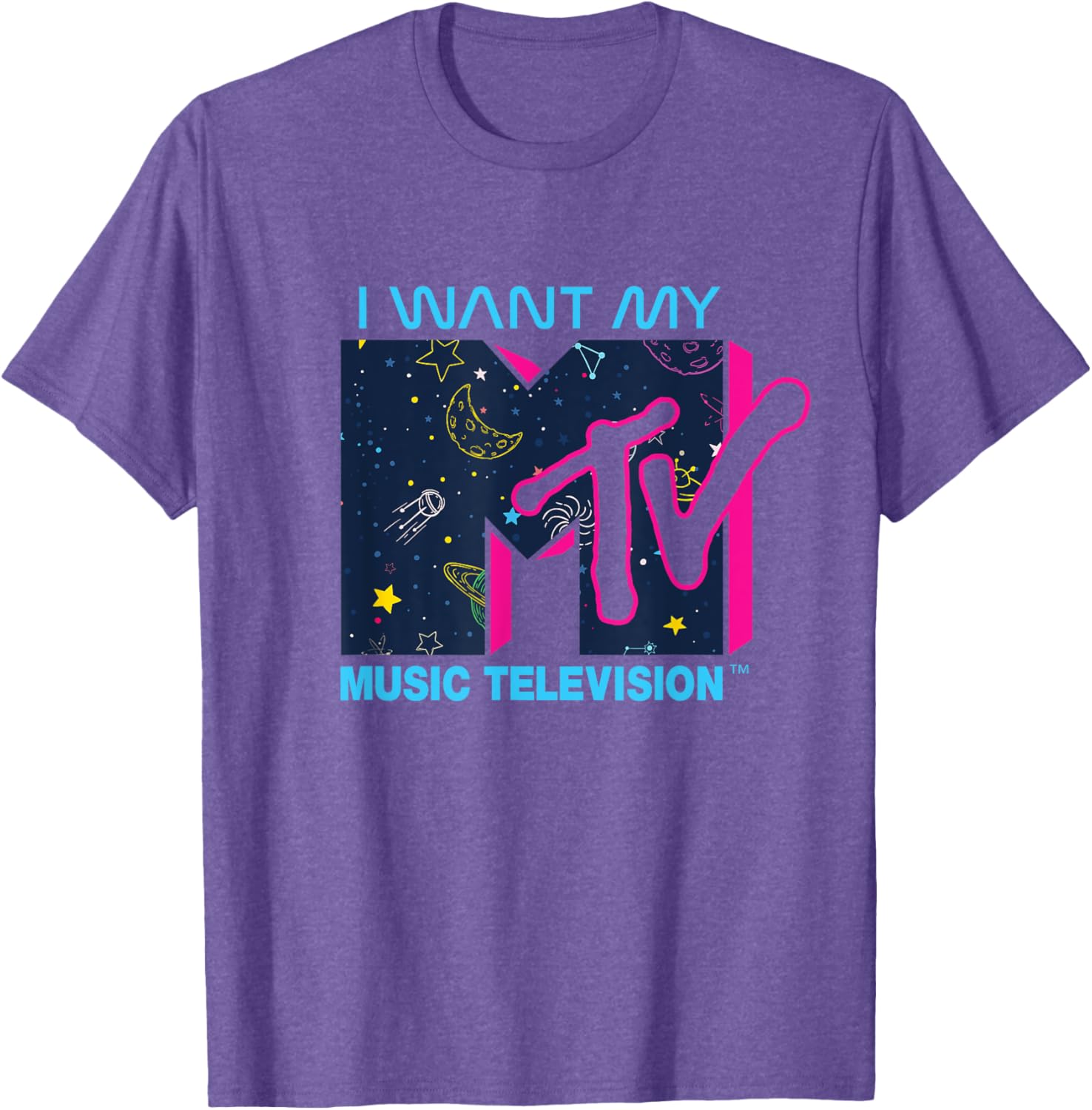 Mademark x MTV Official I Want My MTV Logo Space T-Shirt for Fans - 16