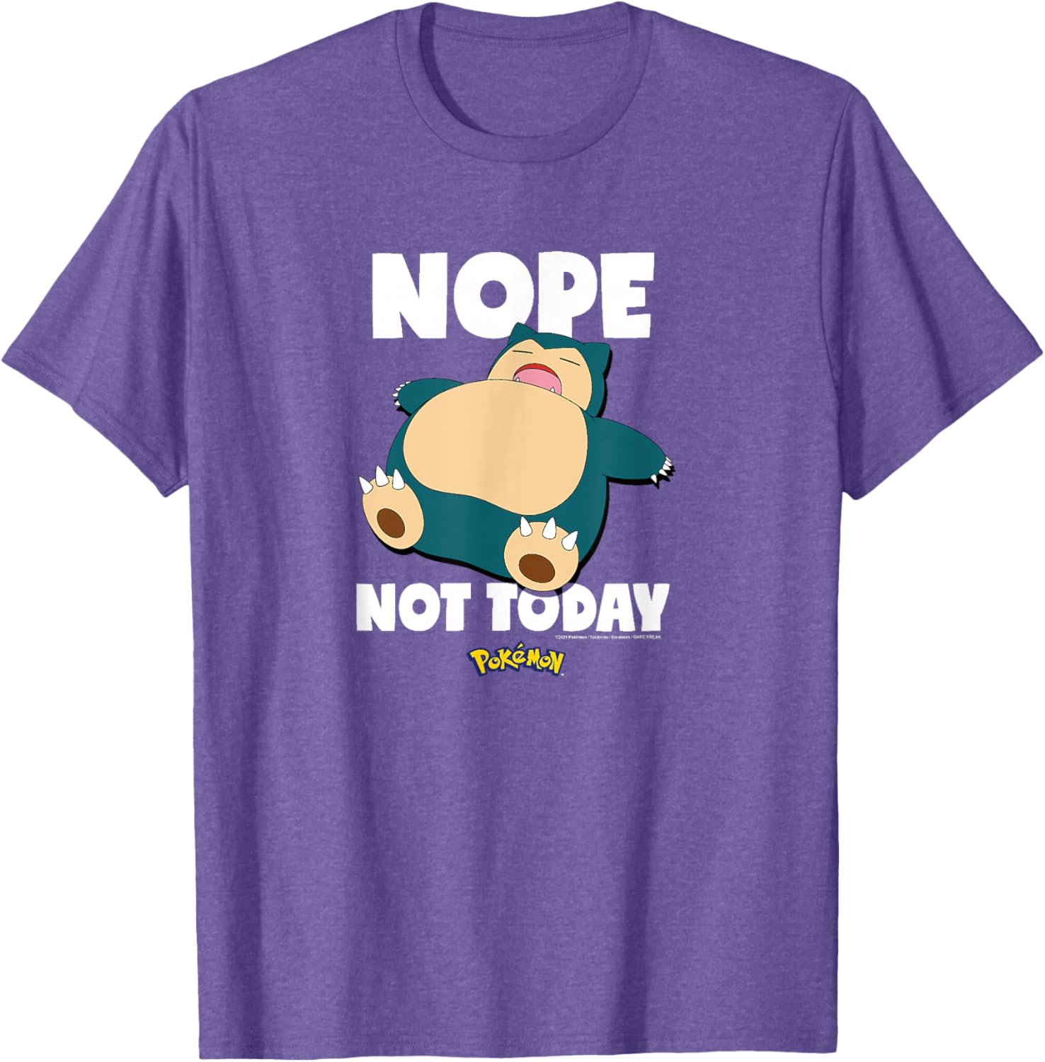 Pokémon Snorlax Nope Not Today T-Shirt for Casual Style and Comfort - 5
