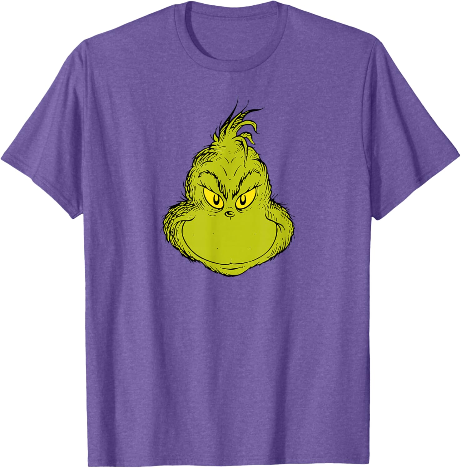 Classic Dr. Seuss Grinch Face T-Shirt for Fun Holiday Style - 15