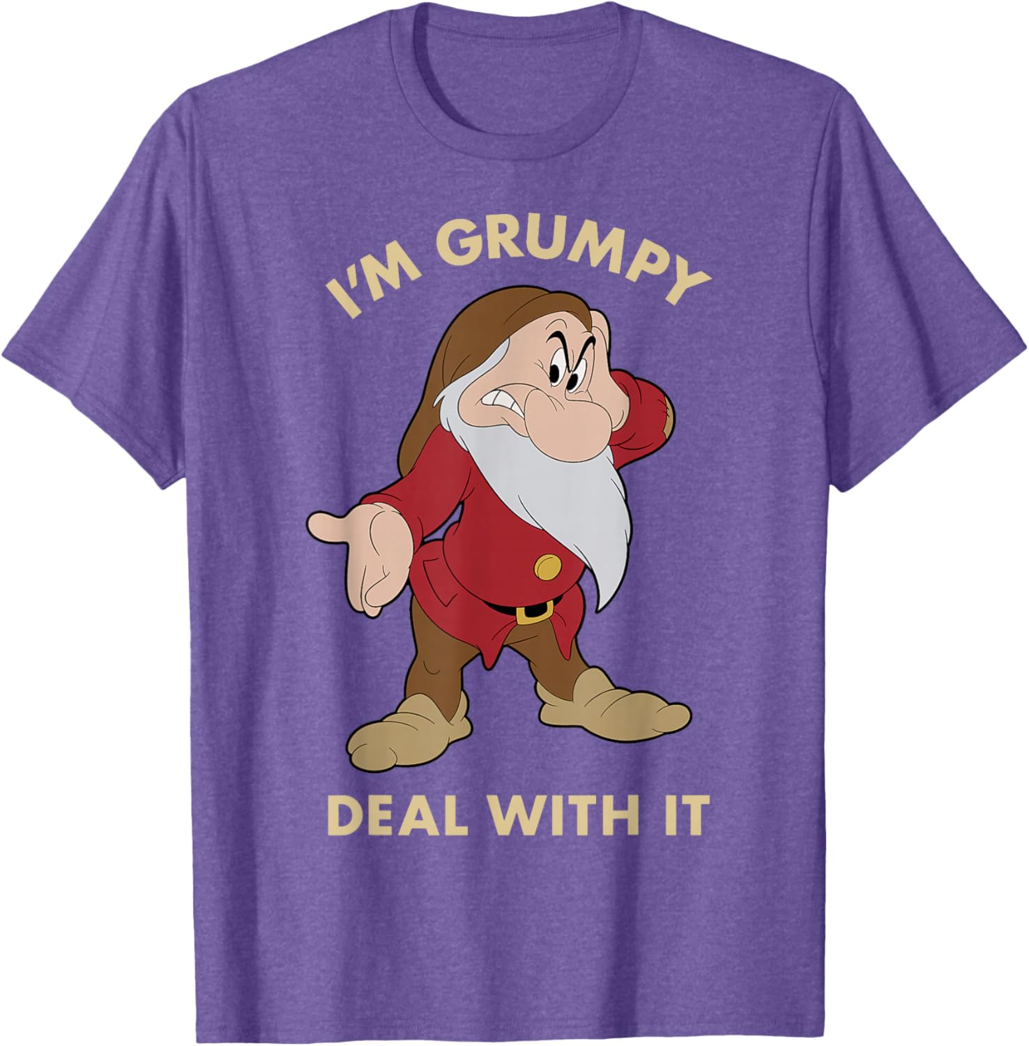 Disney Snow White Grumpy Deal With It Portrait T-Shirt for Fans - 5
