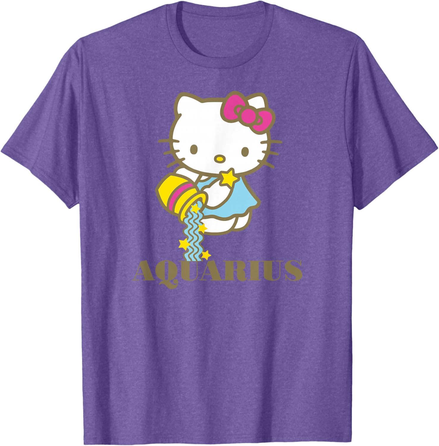 Hello Kitty Aquarius Zodiac T-Shirt Cute Graphic Tee for Pisces Fans - 9