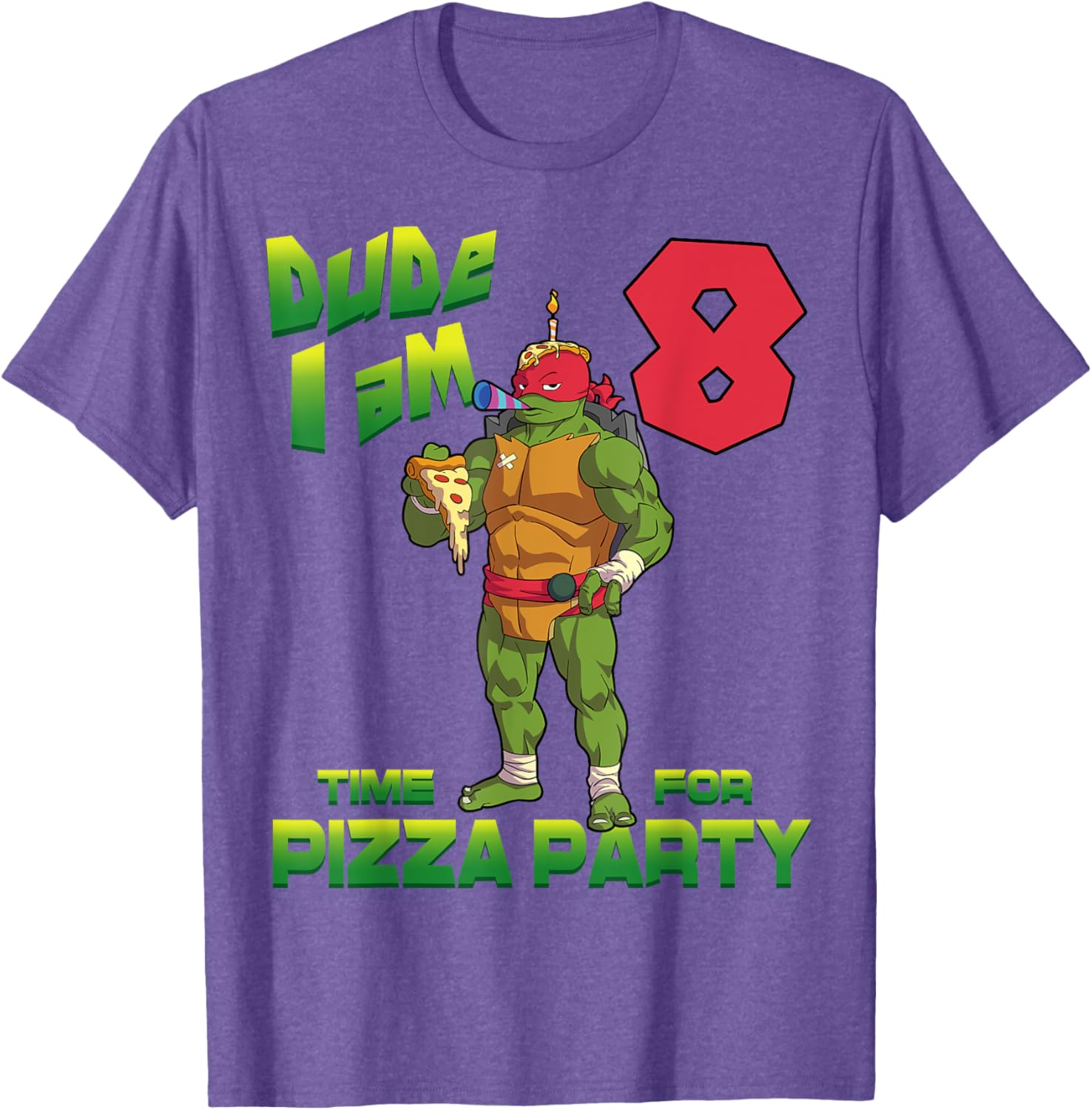 TMNT Raphael Pizza Party T-Shirt for Kids - Perfect Birthday Gift! - 20