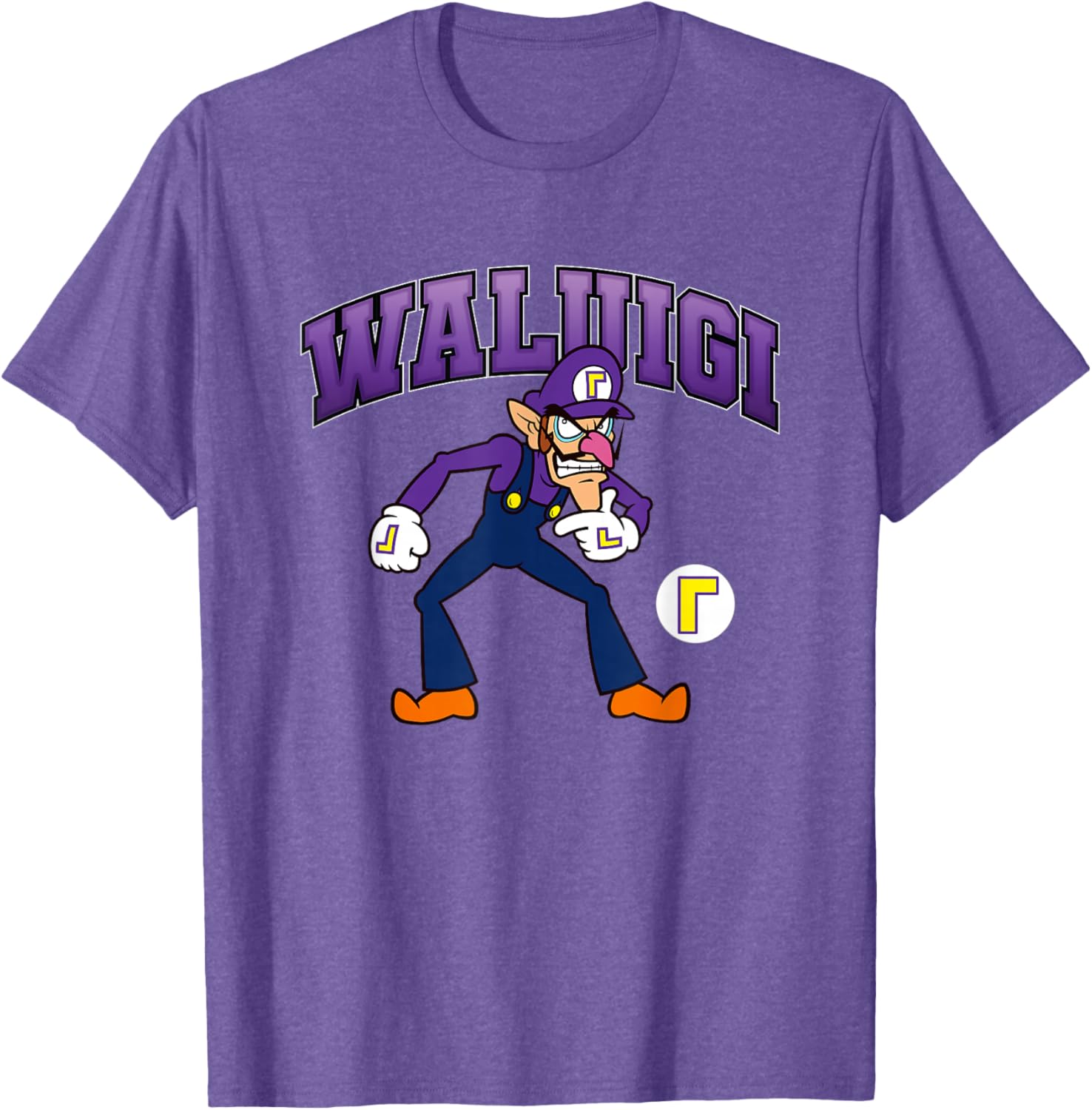 Super Mario Bros Waluigi Big Character Portrait T-Shirt for Fans - 22