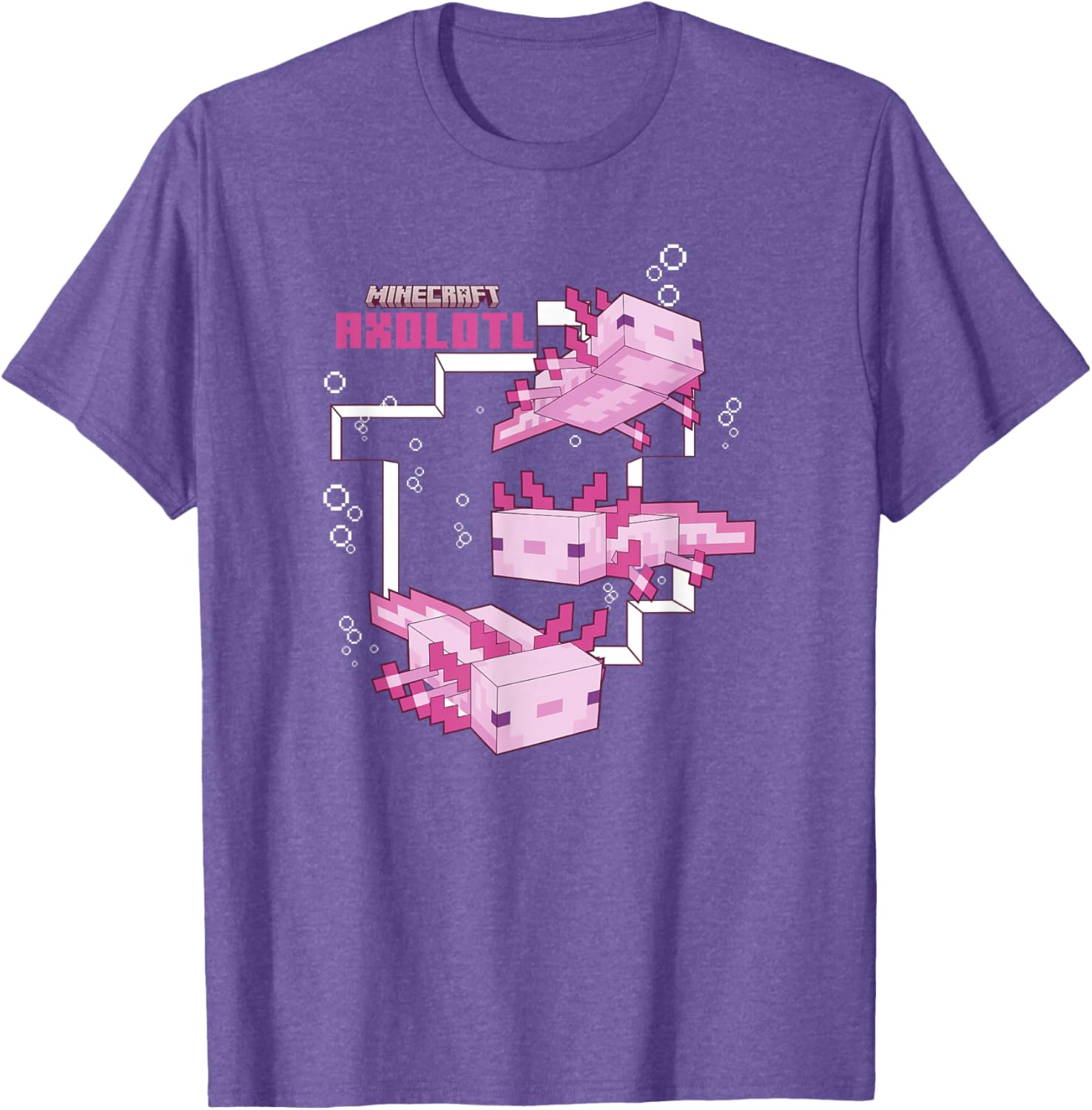 Cute Minecraft Pink Axolotl Pond T-Shirt for Kids and Adults - 8