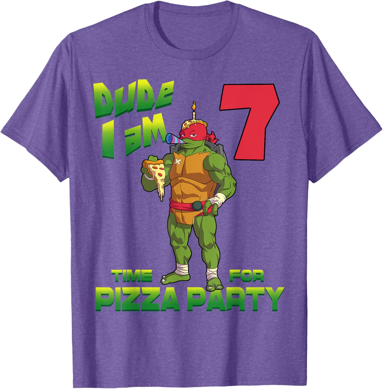 Mademark TMNT Raphael Pizza Party T-Shirt for 7 Year Olds - 4