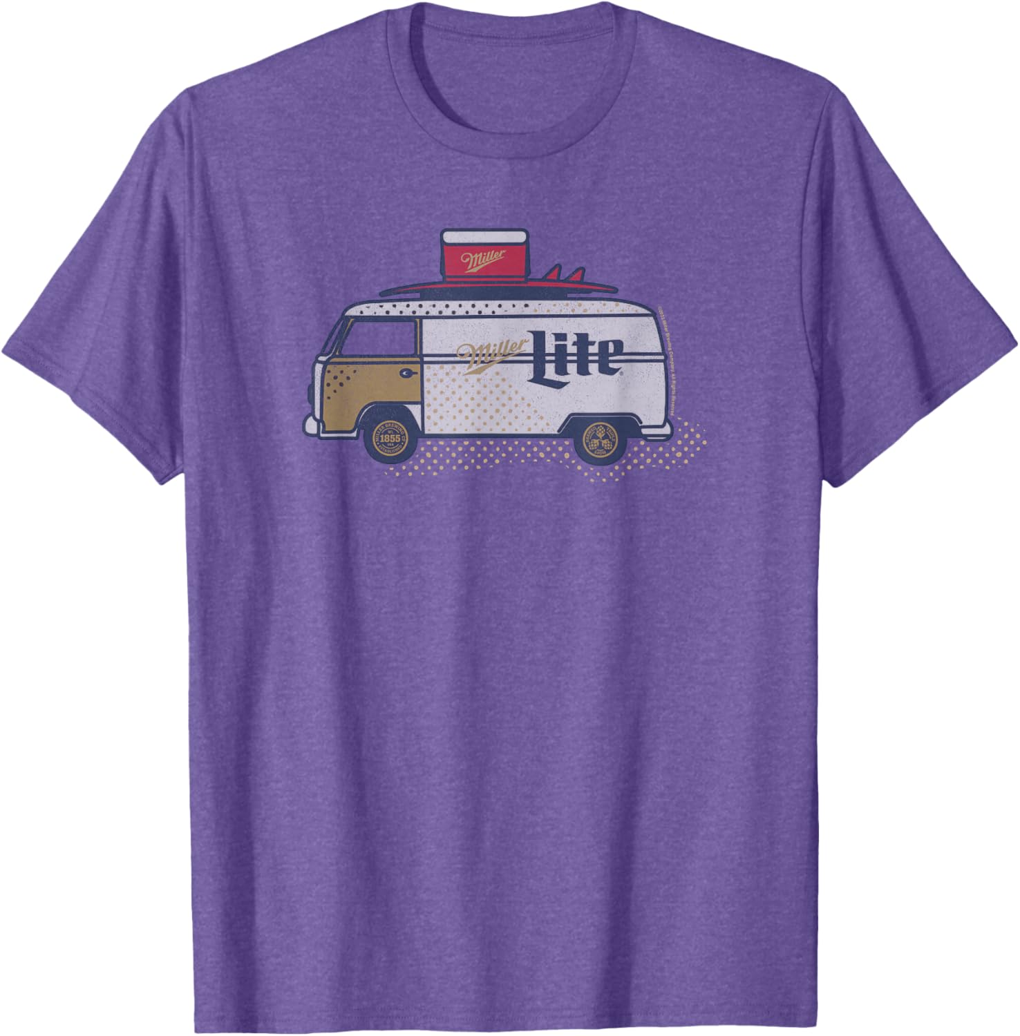 Coors Classic Miller Lite Surf Van Design T-Shirt for Casual Style - 10