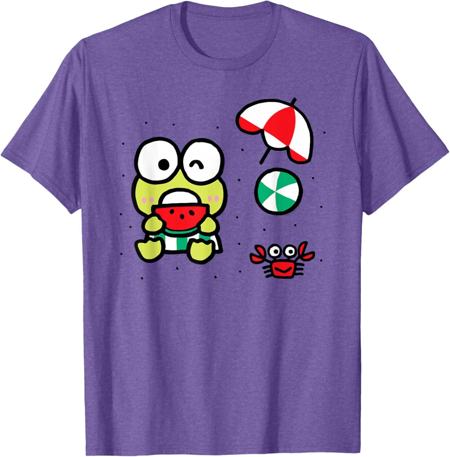 Keroppi Beach Summer Watermelon T-Shirt Fun and Cute Summer Apparel - 4