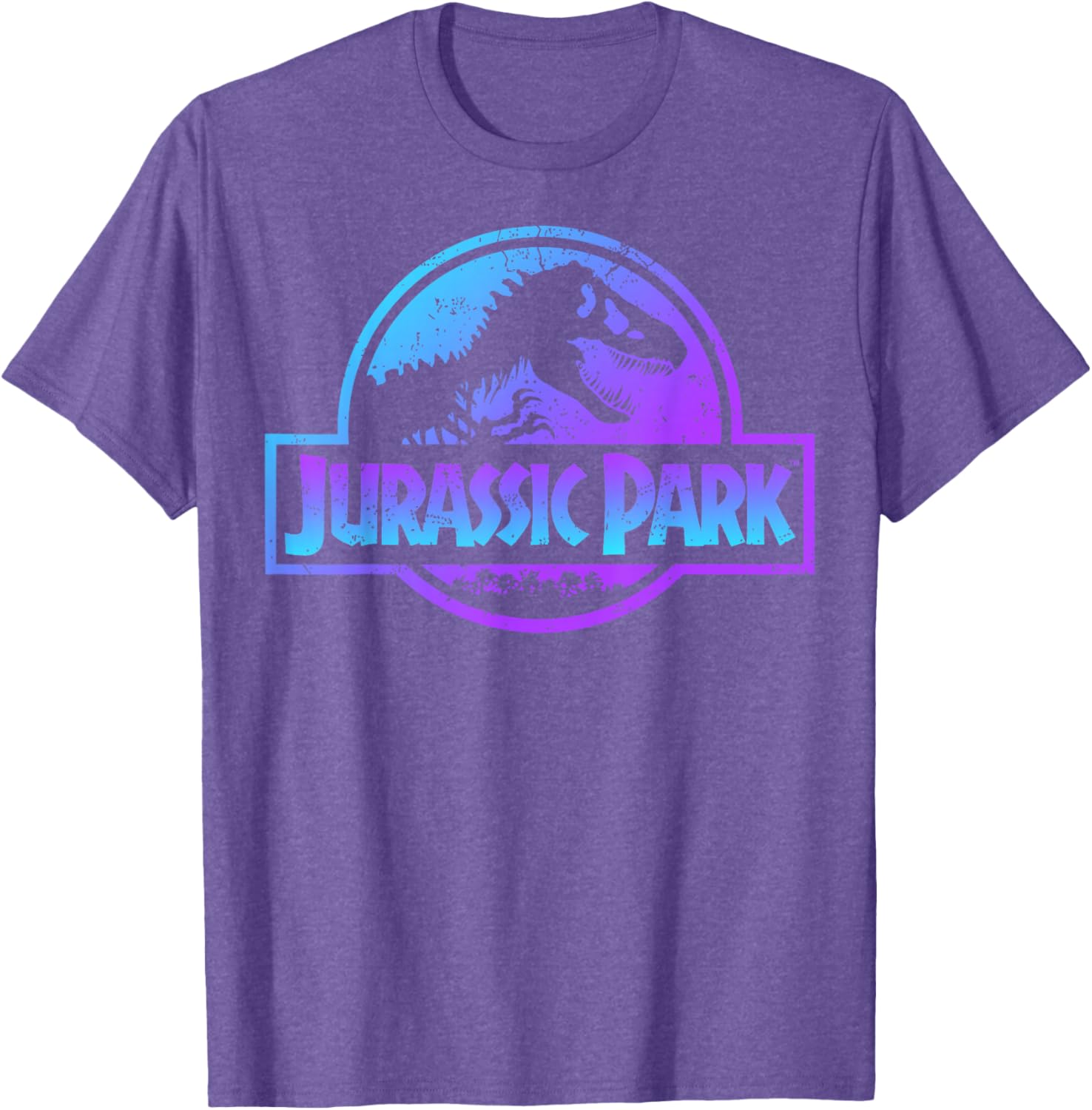 Jurassic Park Blue and Purple Fossil Logo Graphic T-Shirt for Fans - 6