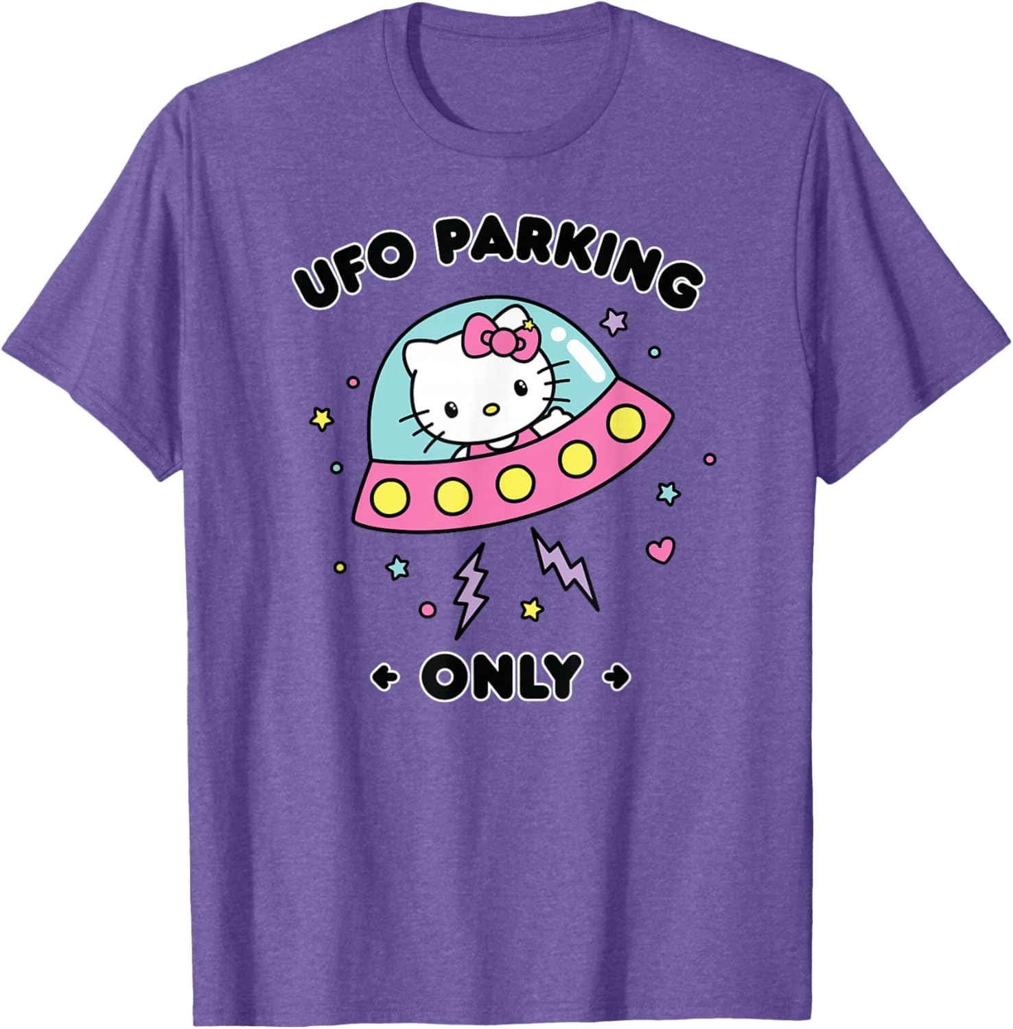 Hello Kitty UFO Parking Only Area 51 Alien Spaceship T-Shirt for Fun Lovers - 4
