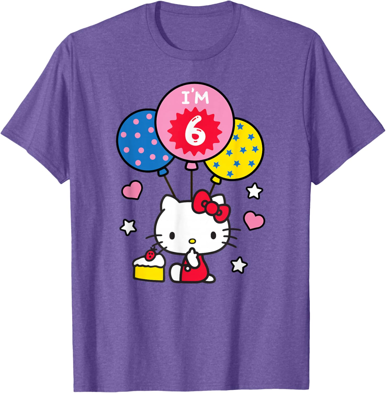 Hello Kitty I'm 6 Birthday T-Shirt Cute Kids Clothing for Celebrations - 5