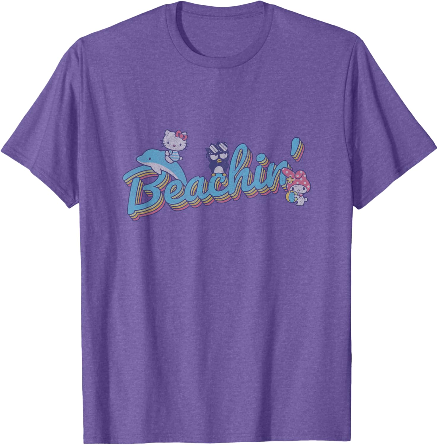 Hello Kitty My Melody Badtz-Maru Summer Vibes T-Shirt for Fun Beach Days - 2
