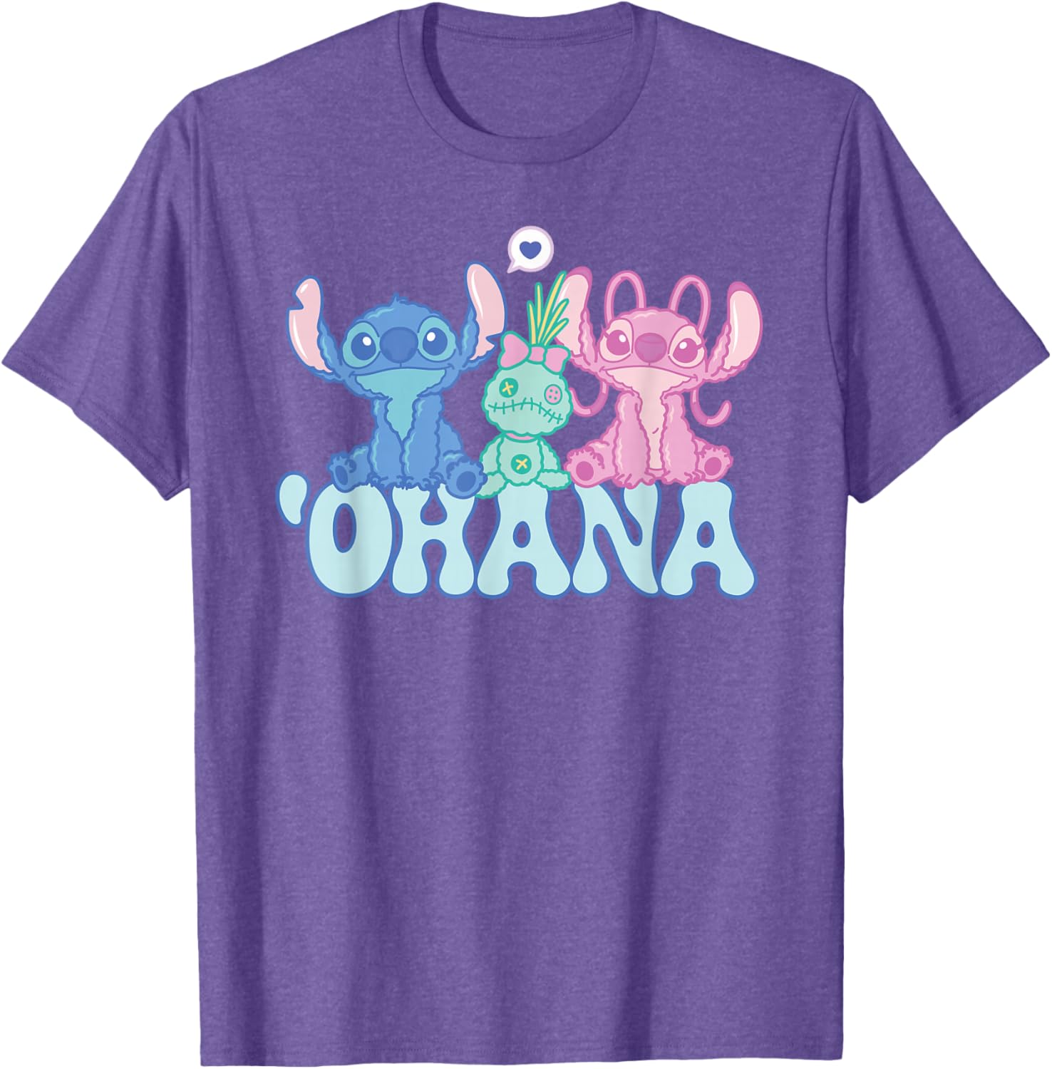 Cute Disney Stitch Ohana T-Shirt with Angel and Scrump for Kids and Adults - 22