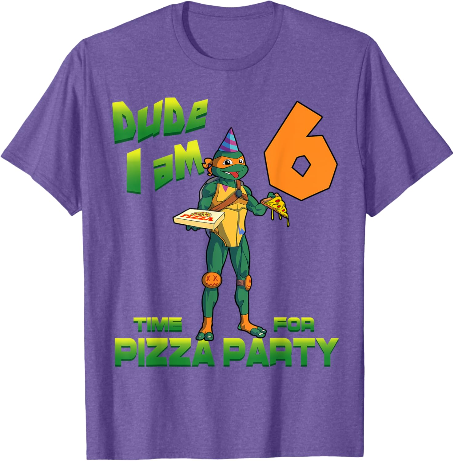 Mademark TMNT Michelangelo Pizza Birthday T-Shirt for 6 Year Olds - 8