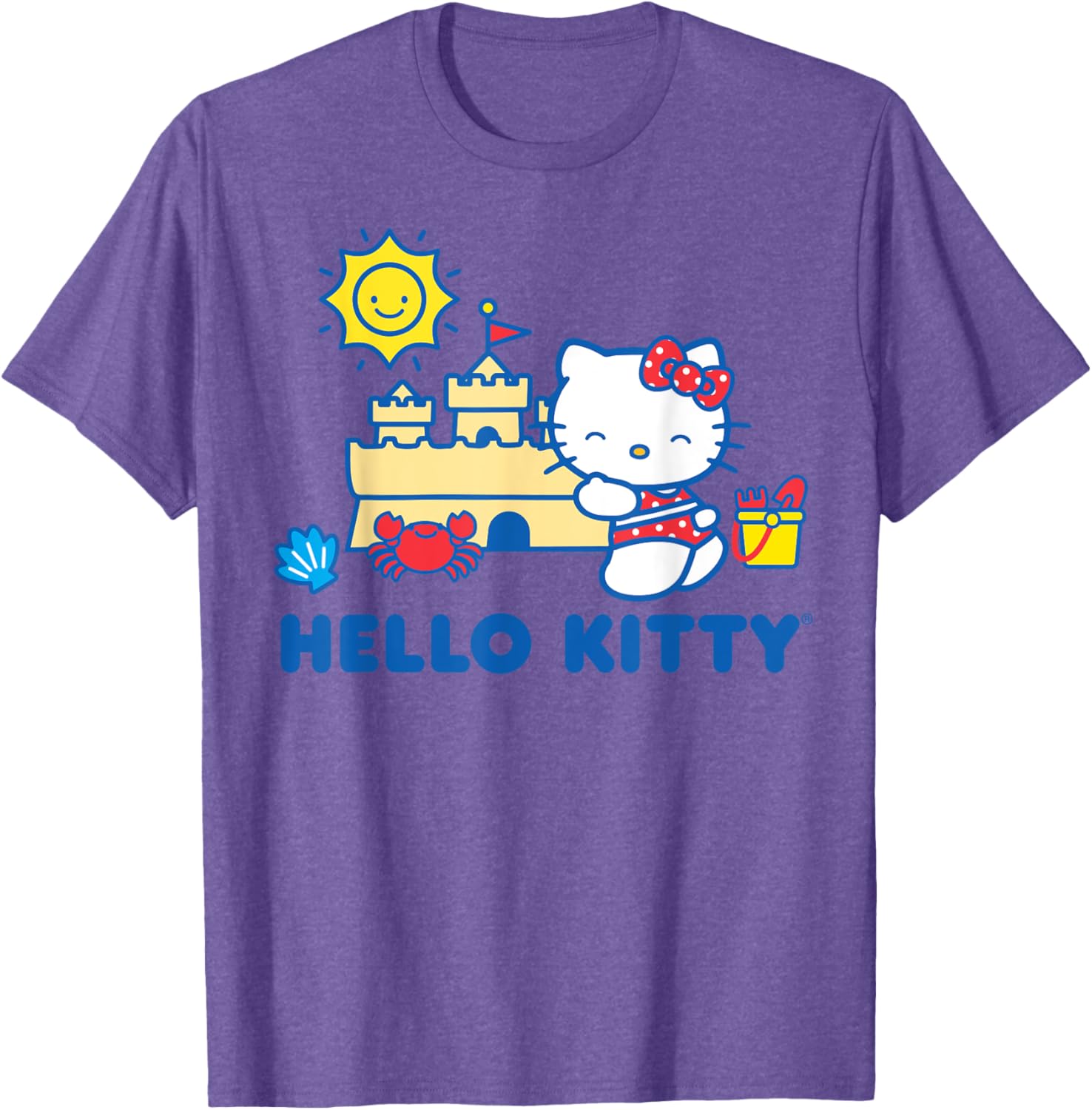Hello Kitty Summer Sandcastle T-Shirt for Beach Fun and Playful Style - 1