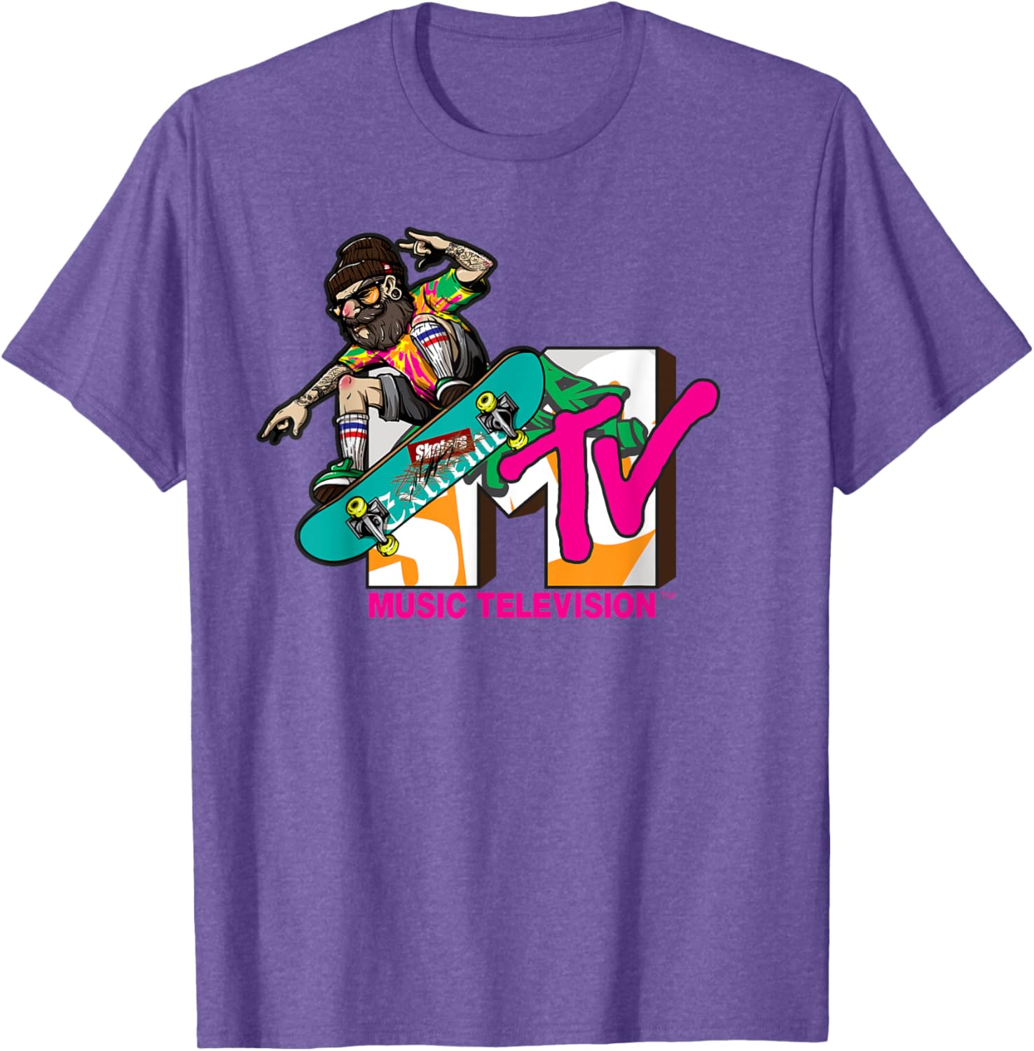 Mademark x MTV Hipster Skater T-Shirt - Trendy Logo Graphic Tee - 12