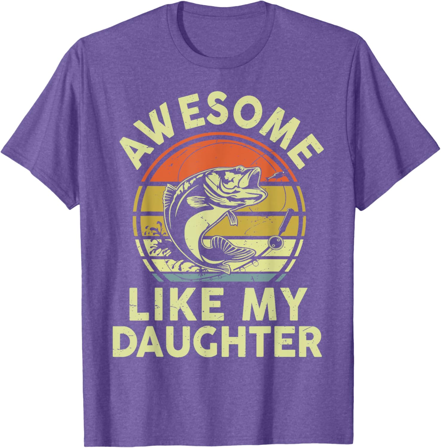 Bass Fish Dad T-Shirt Funny Papa Fishing Apparel for Daughters Love - 11