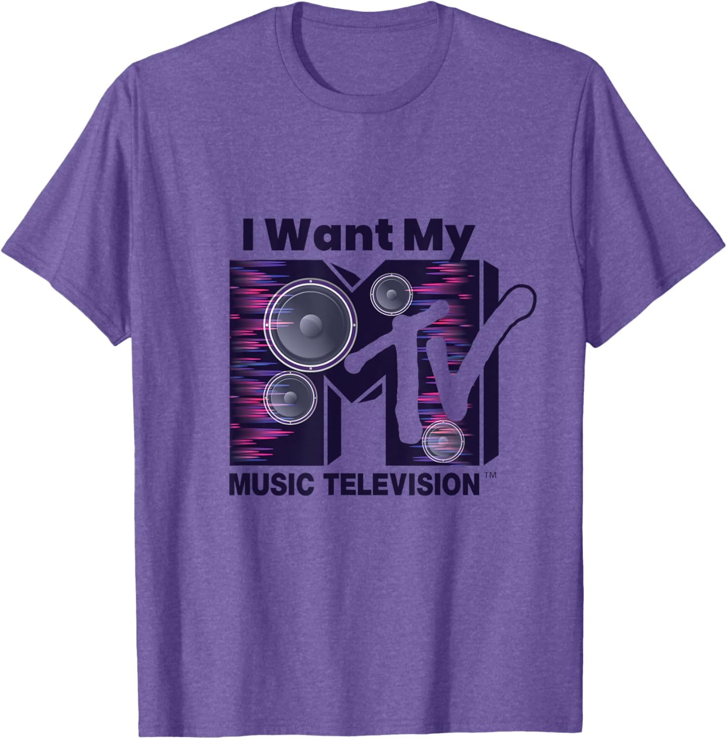 Mademark x MTV Violet Blue T-Shirt with Iconic Logo and Boom Box Design - 7