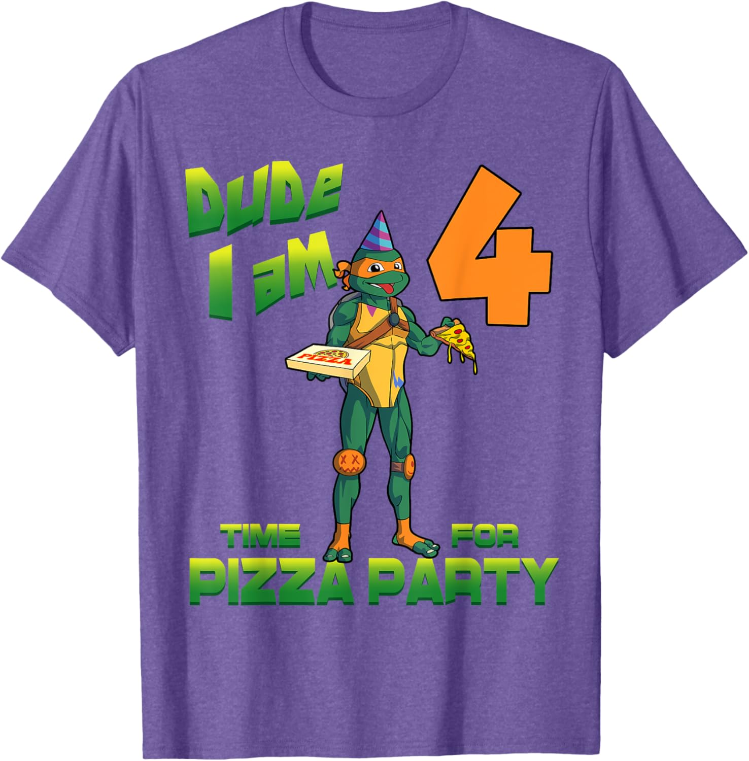 Mademark TMNT Michelangelo Pizza Birthday T-Shirt for 4 Year Olds - 10