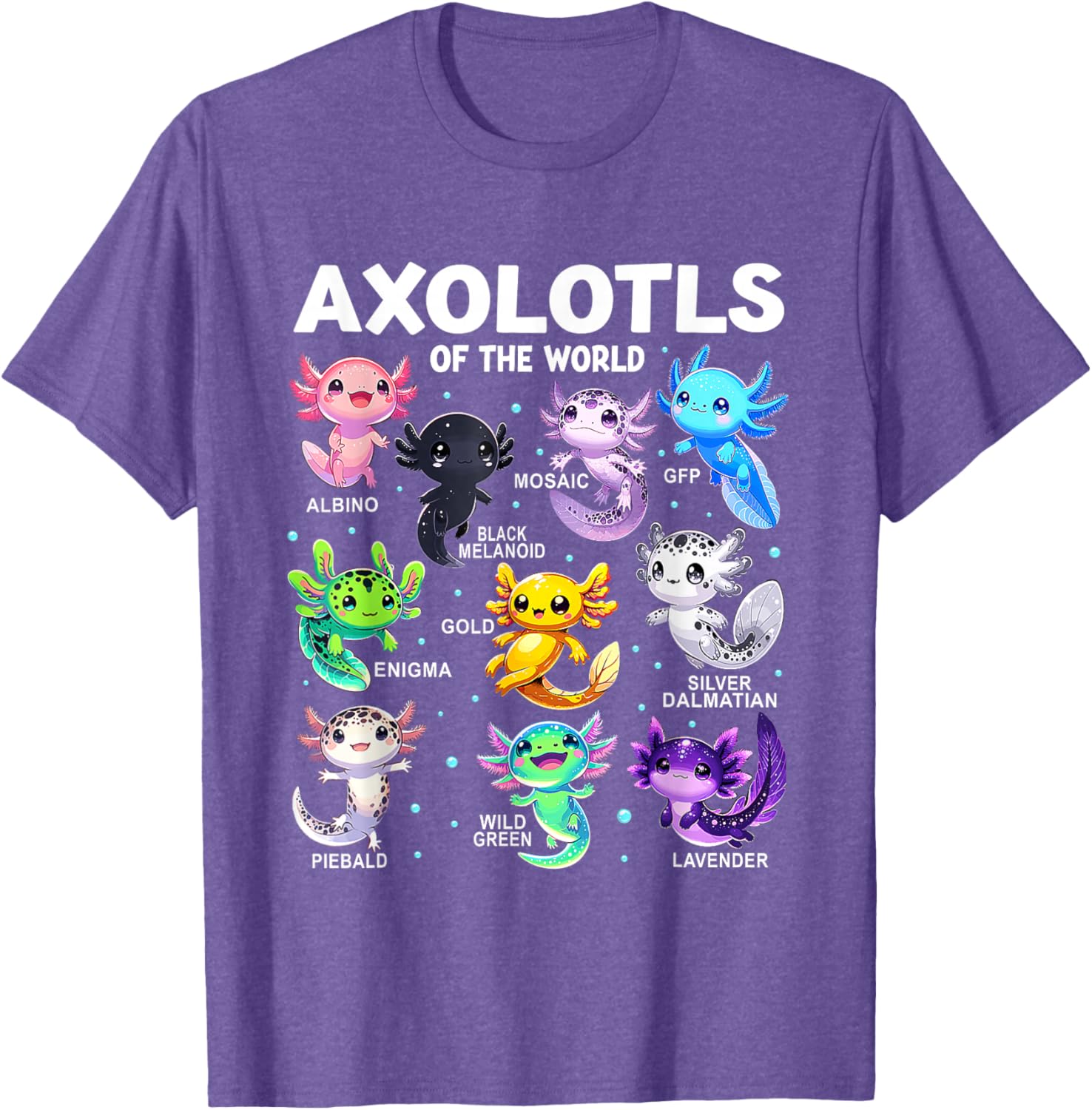 Kawaii Axolotl Graphic Tee Cute Animal T-Shirt for Axolotl Lovers - 26