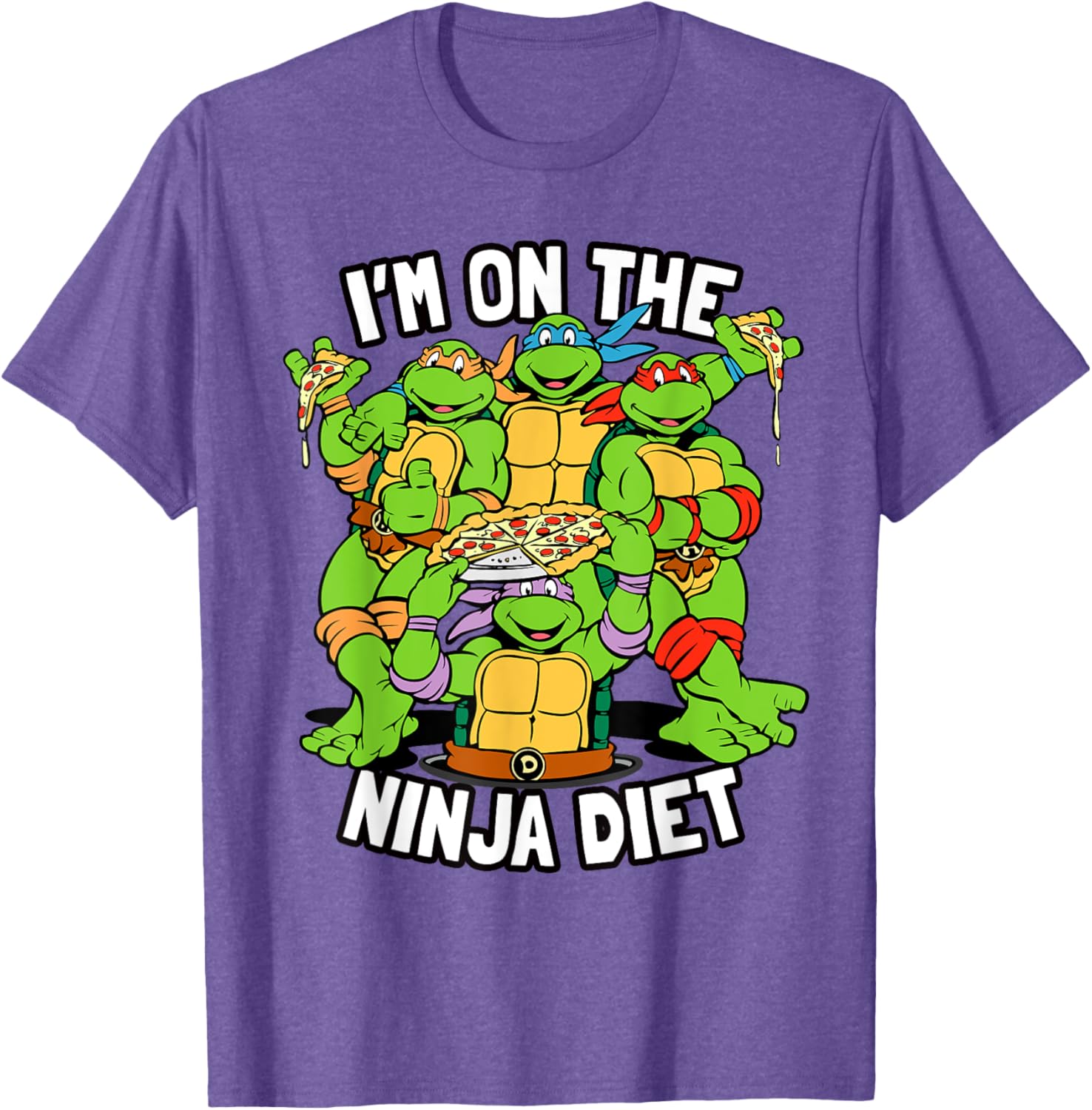 Mademark TMNT Pizza T-Shirt I'm on the Ninja Diet Fun Graphic Tee - 3