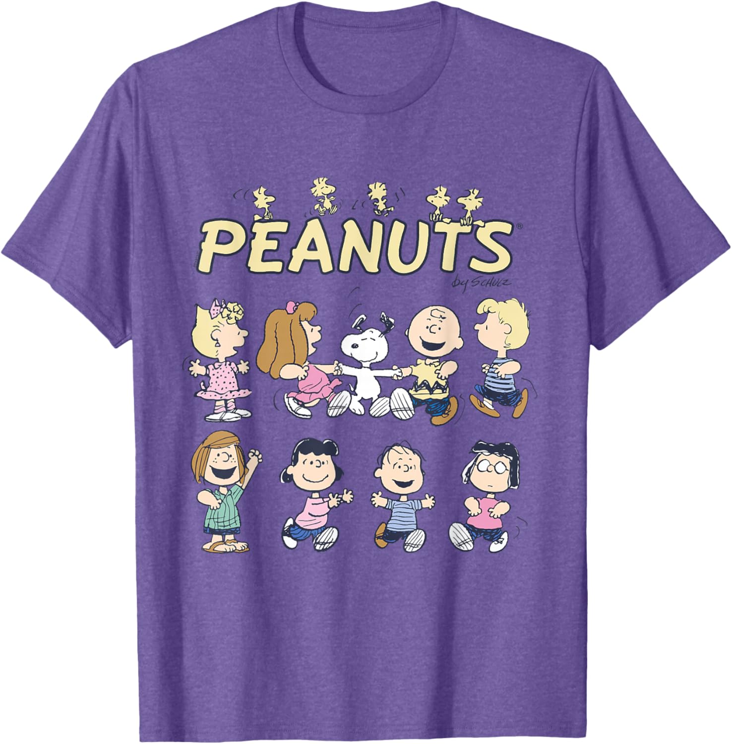Peanuts Snoopy and Friends Dancing Short Sleeve T-Shirt for Fun Style - 4