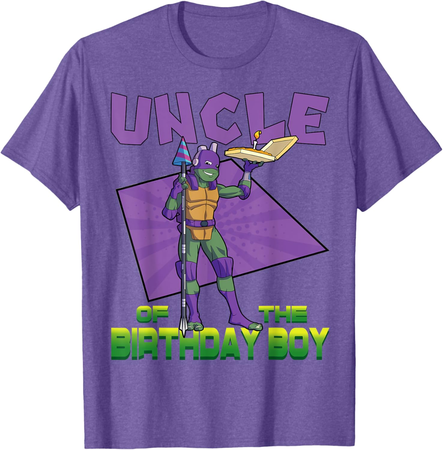 Mademark TMNT Donnie Uncle Birthday Boy Pizza Party T-Shirt for Kids - 17