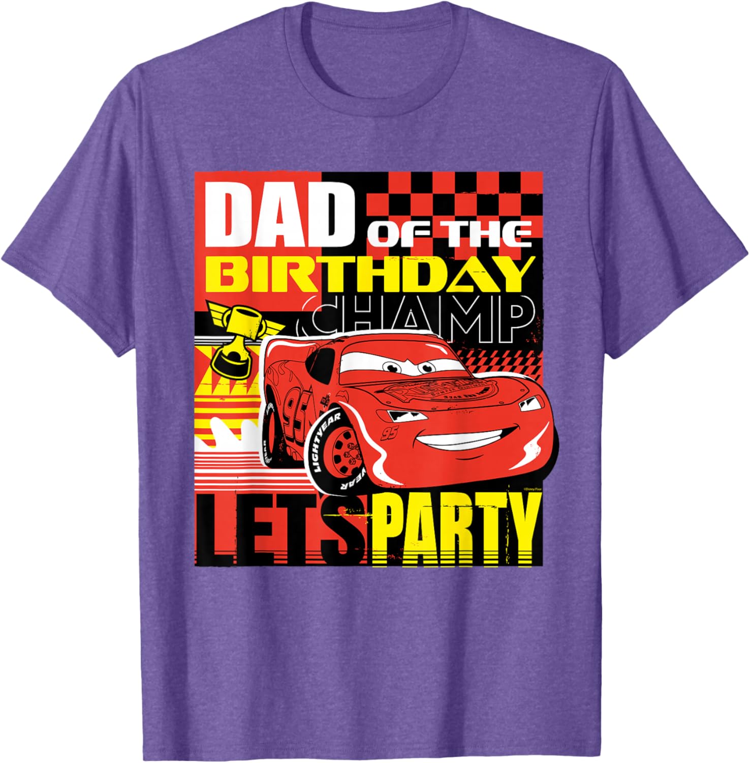 Disney Pixar Cars Dad of the Birthday Champ T-Shirt Fun Party Wear - 11