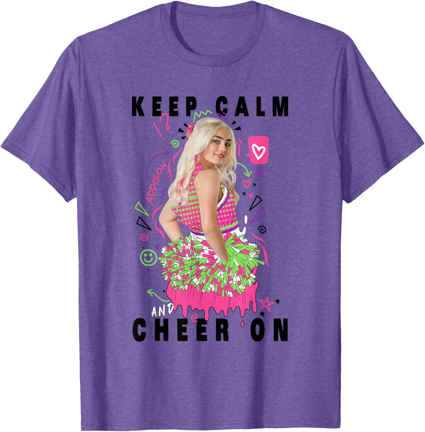Disney Channel Zombies 2 Addison Keep Calm Cheer On T-Shirt for Fans - 8