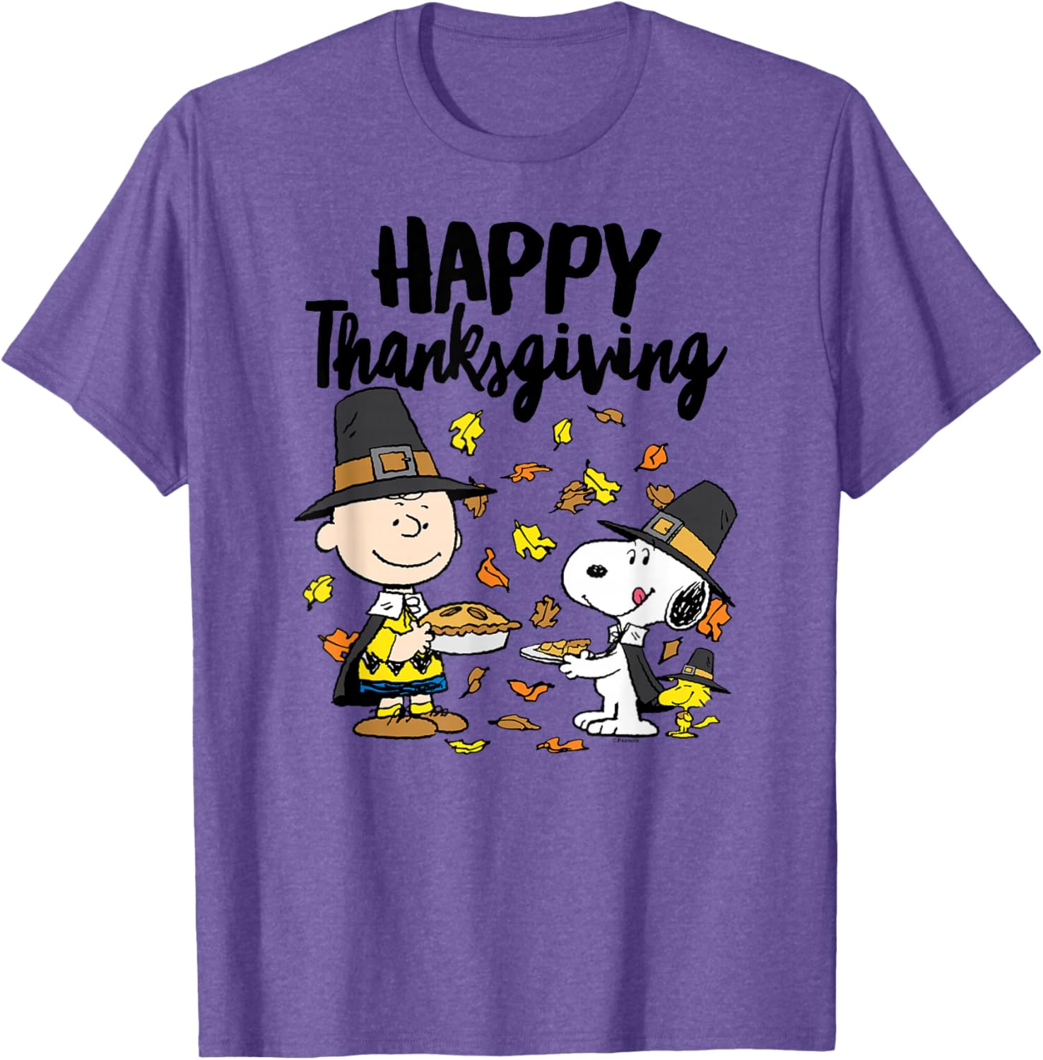 Happy Thanksgiving Peanuts T-Shirt with Charlie Brown Snoopy Woodstock - 8