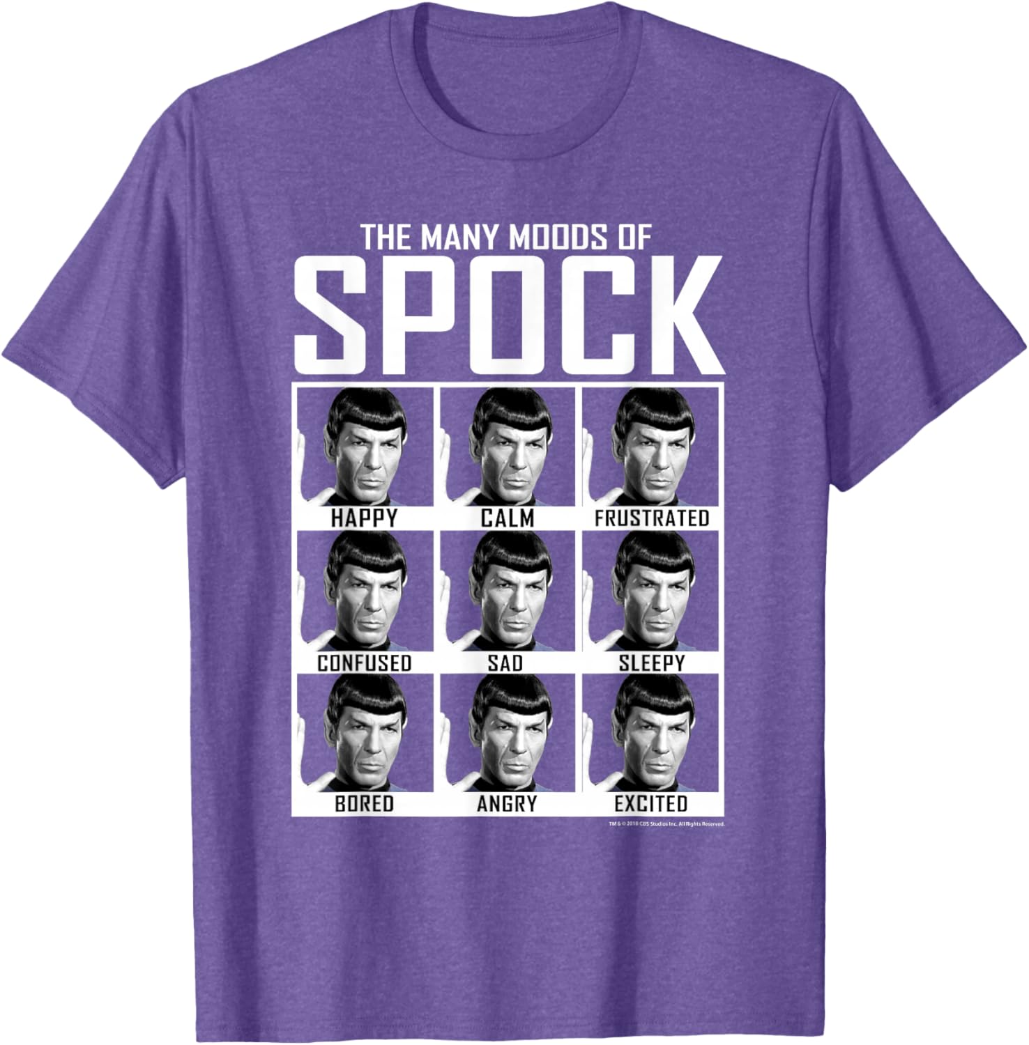 Star Trek Spock Moods Textbook T-Shirt for Fans of Classic Sci-Fi Fashion - 6