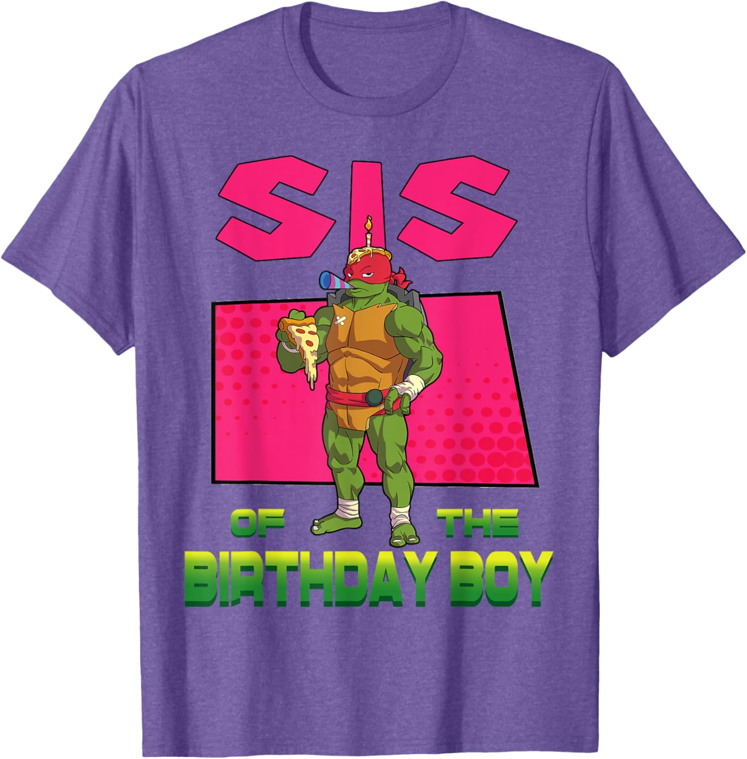 Mademark TMNT Raph Sister Pizza Party T-Shirt for Birthday Fun - 24