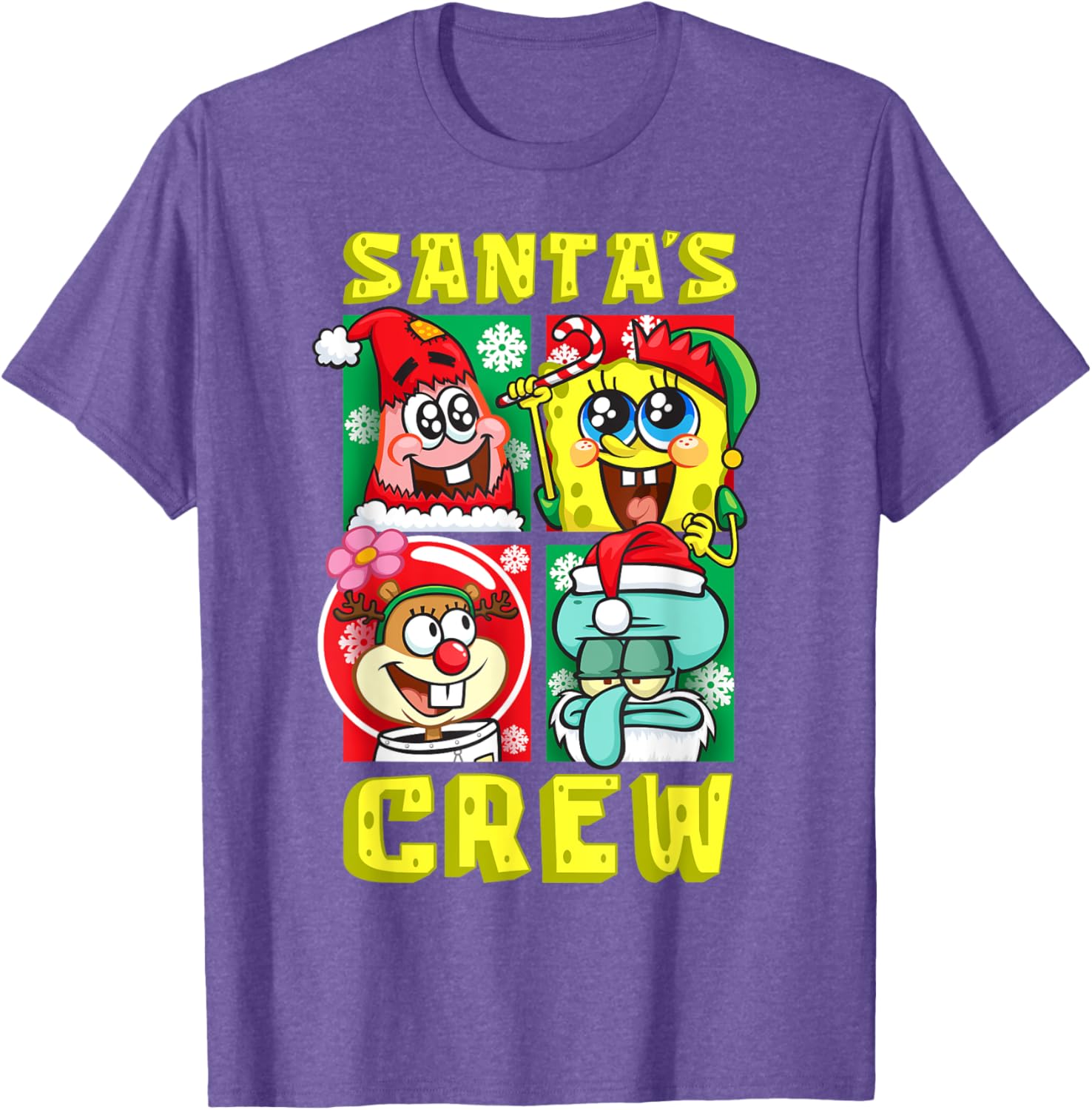 Mademark SpongeBob Christmas Crew Fun T-Shirt with Santa Patrick Sandy Squidward - 2