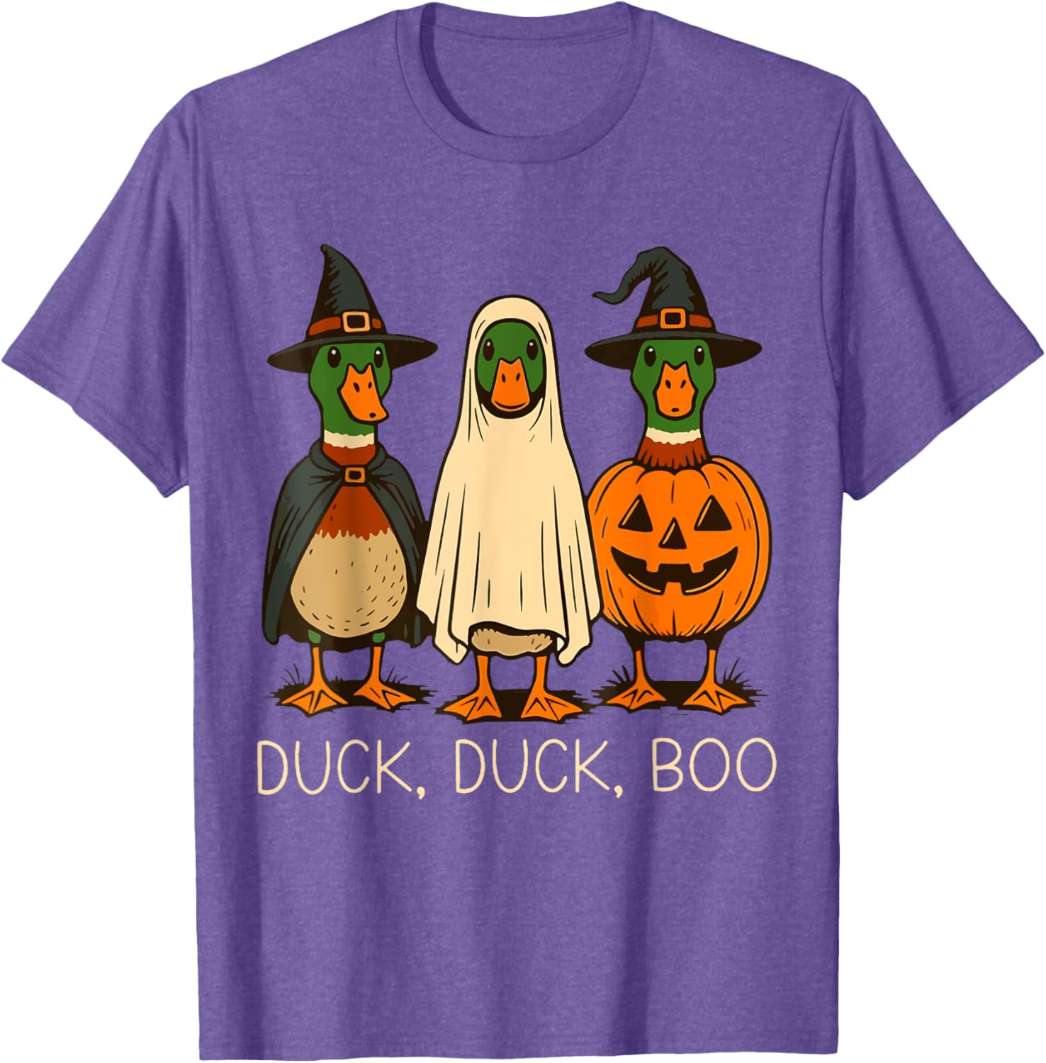 Cute Duck Duck Boo Halloween Pumpkin T-Shirt for Fall Fun - 9